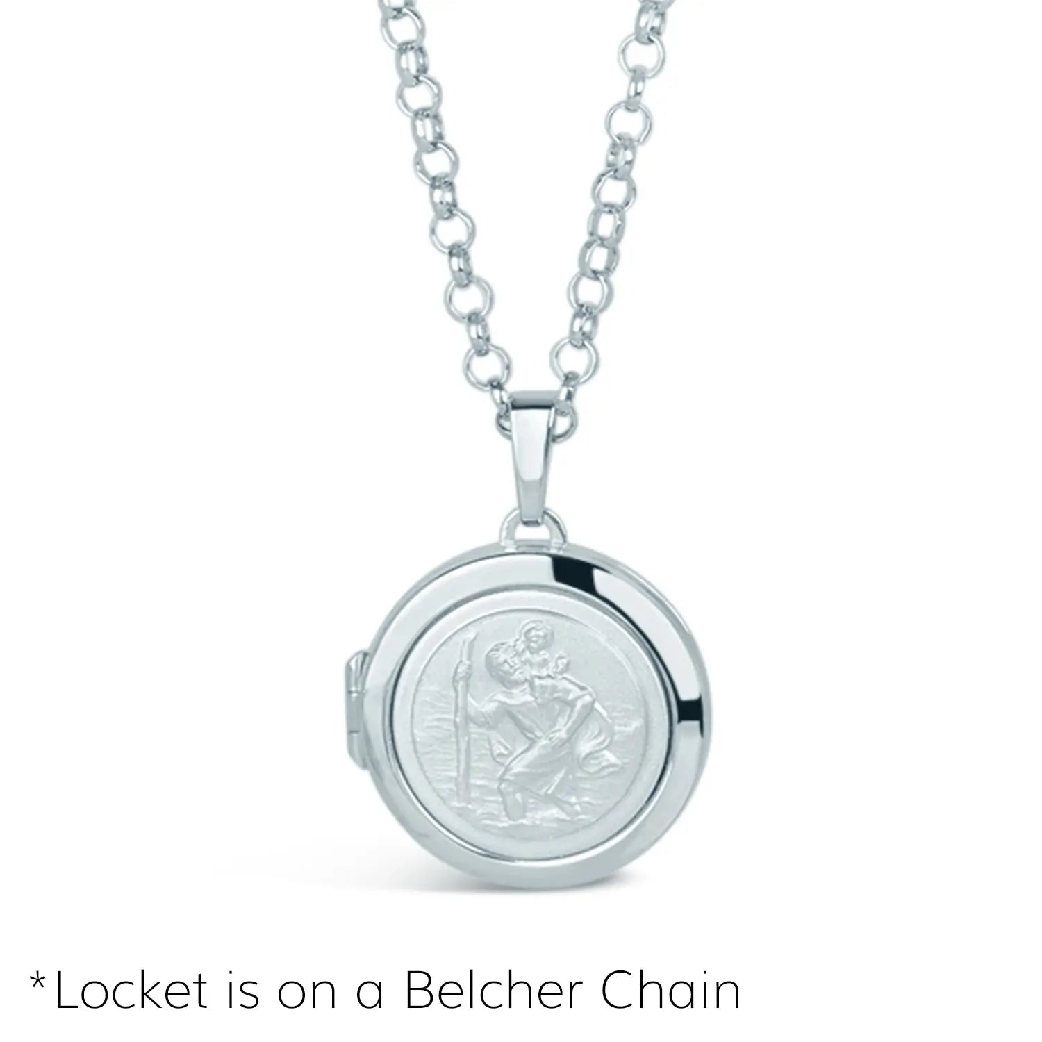 St Christopher Pendant Necklace for Men - Sterling Silver Religious Jewelry with Photo Insert - Perfect for Travel Protection & Gifts
