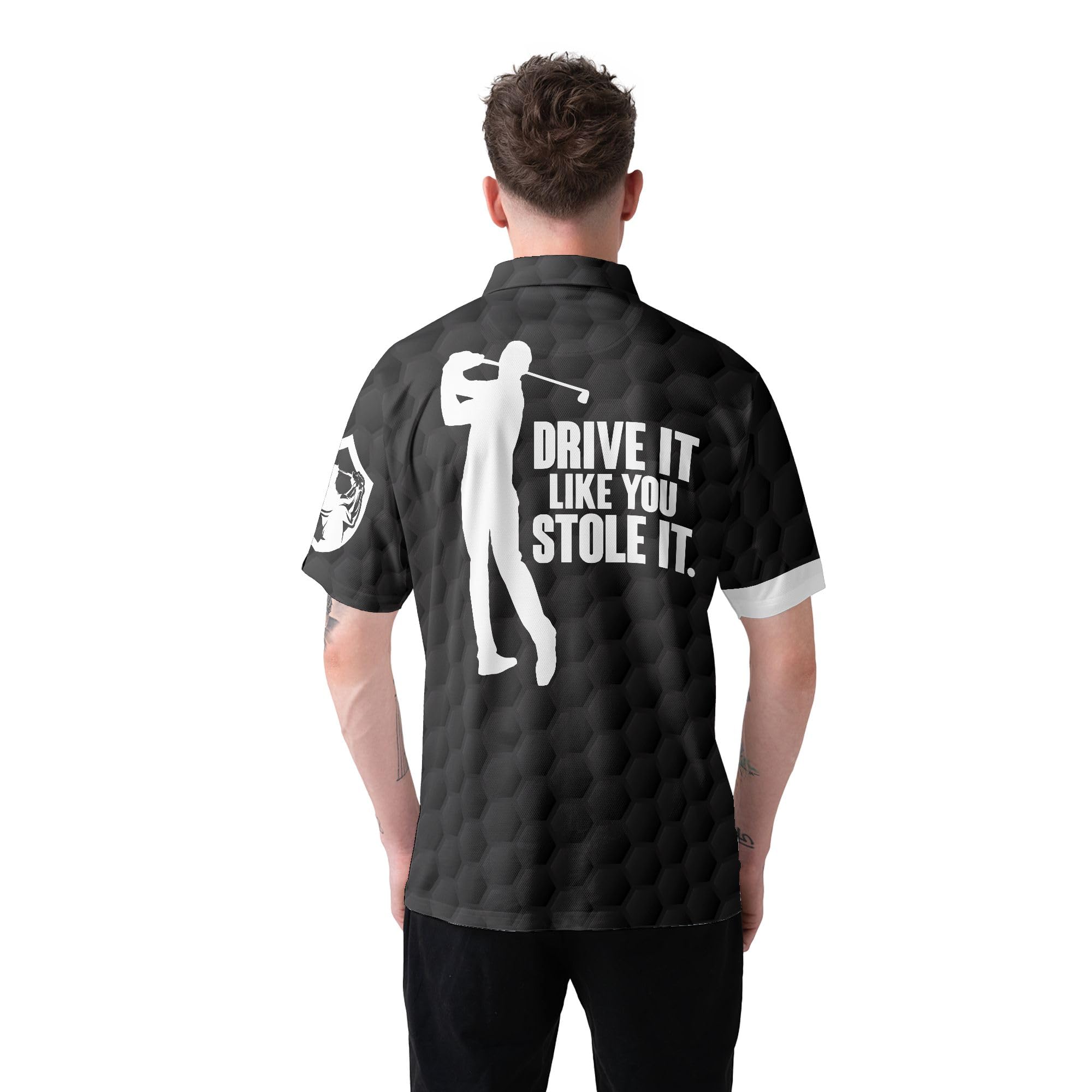 Custom Golf Polo Shirts for Men - Personalized Golf Club & Flag Design Short Sleeve Shirts | Breathable Performance Fabric for Golf Course & Club Events