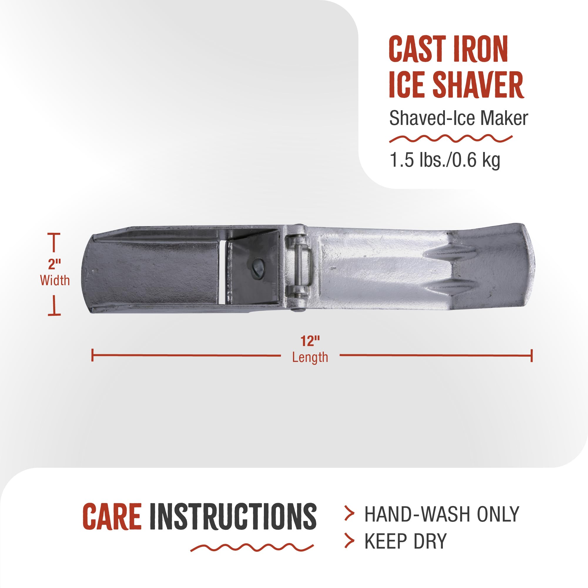 Victoria Shaved GAD-026 Granita Tinned Cast Iron Shaver with Stainless Steel Blade - Mexican Ice Maker for Snow Cones & Cocktails - Silver One Size - Perfect for Home Bars, Parties & Mexican Desserts