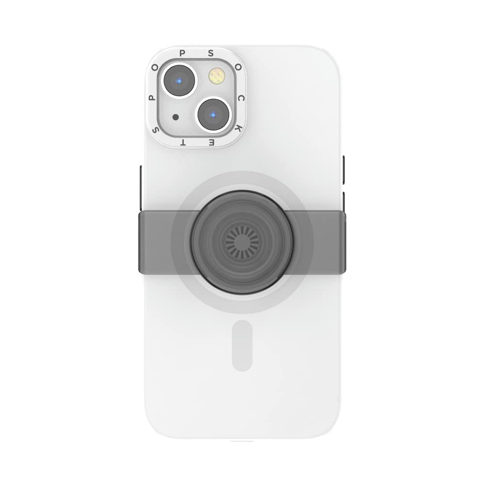 PopSockets iPhone 13 Case with Grip & Slide - Protective Phone Cover for iPhone 13 (White) | Secure Grip for One-Handed Use, Perfect for Commuting & Travel