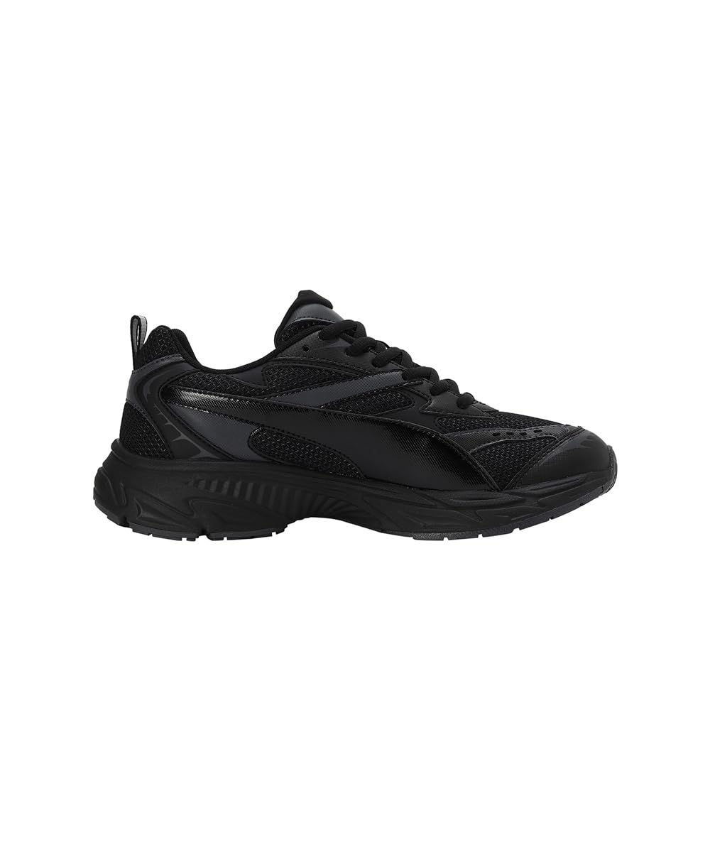 PUMA Morphic Base Black Running Shoes for Men - US 7.5 | Lightweight Comfortable Sneakers for Gym, Workout & Daily Wear