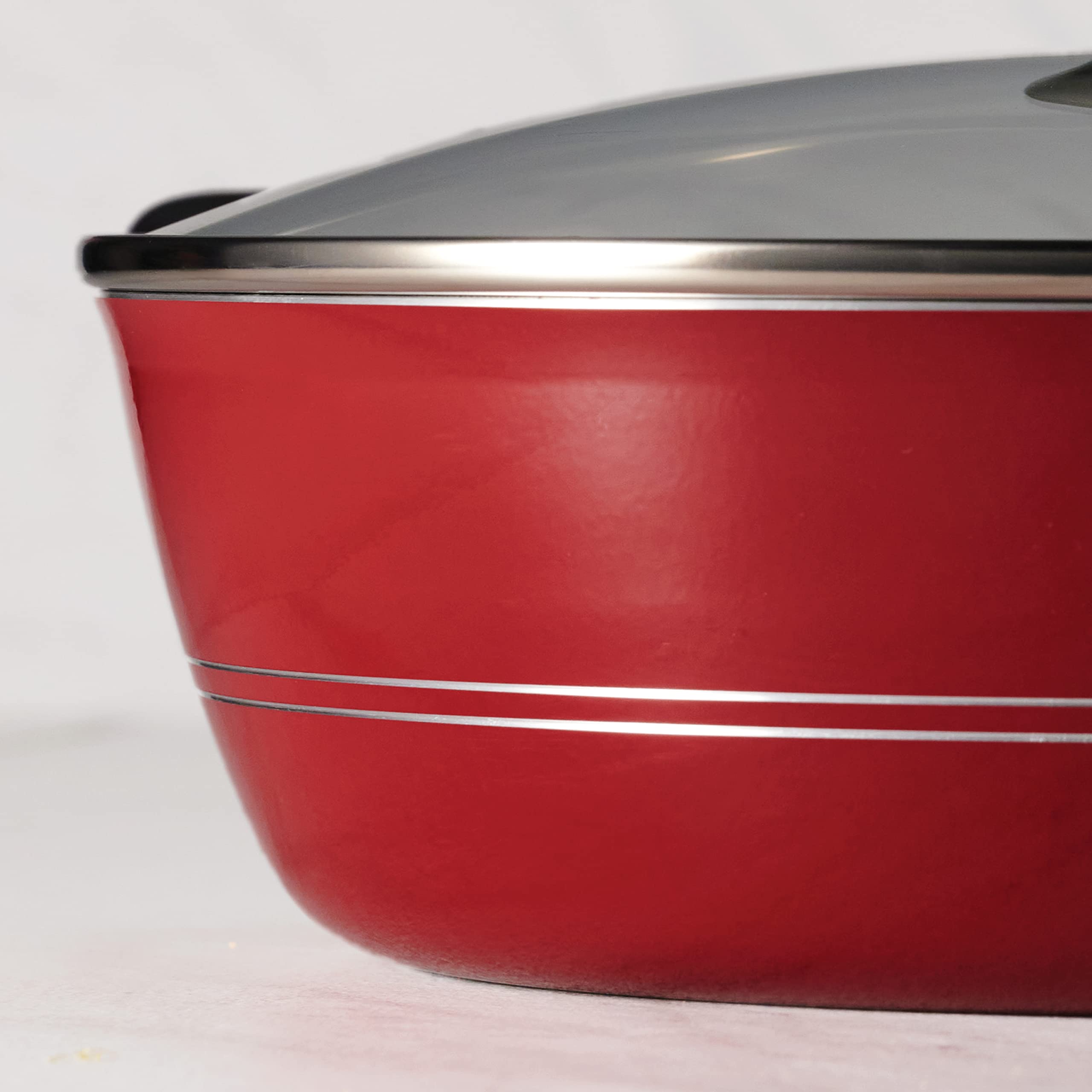 Tramontina Sicilia 10-Piece Nonstick Cookware Set with Glass Lids - Aluminum Pots and Pans Kitchen Set (Raspberry) - Perfect for Sauteing, Frying & Everyday Cooking
