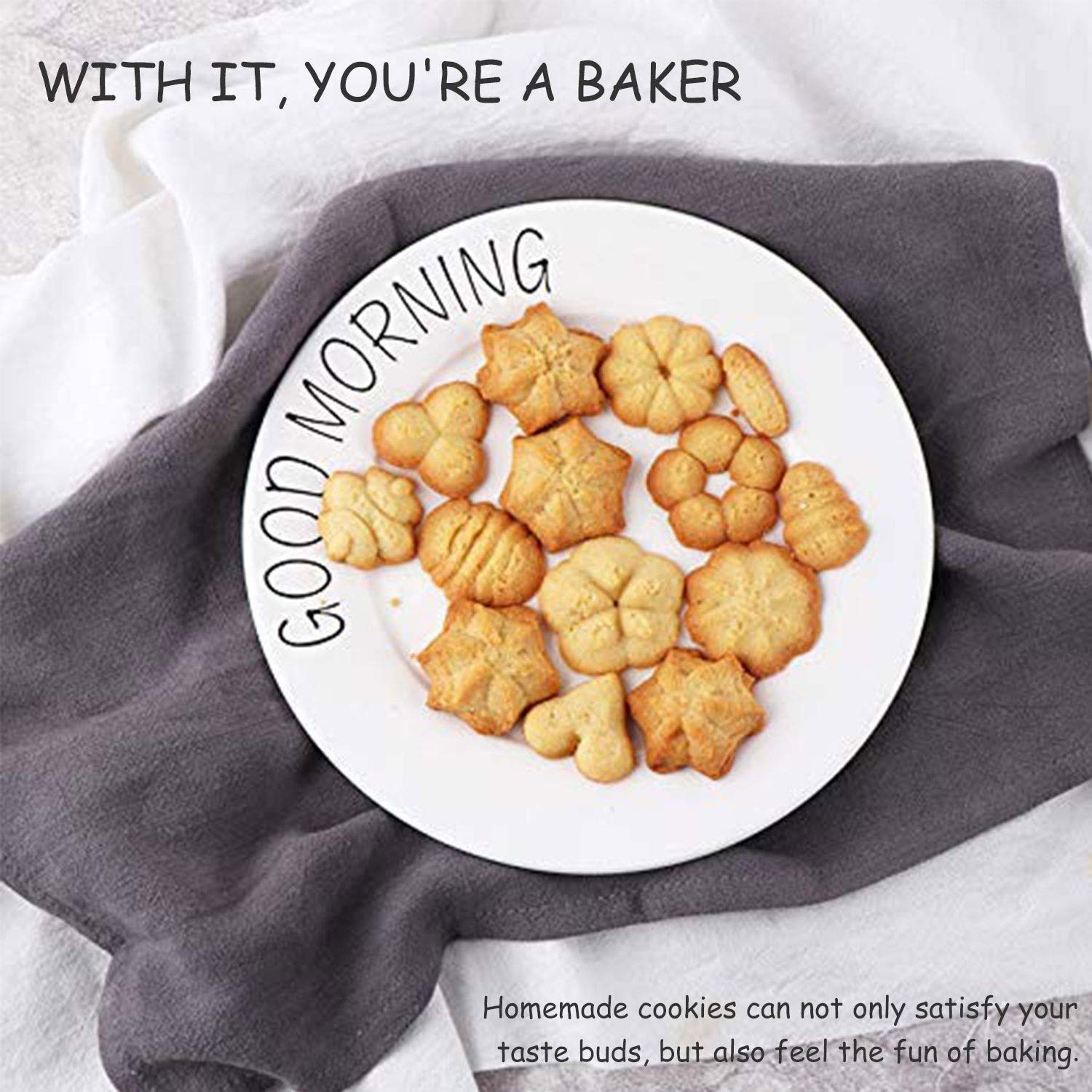 Aluminum Alloy Cookie Press Kit - Stainless Steel Discs & Storage Case Included | Professional Biscuit Maker for Baking, Cake Decorating & Pastry Piping | Perfect for Home Bakers, DIY Cookie Making & Holiday Gift Baking