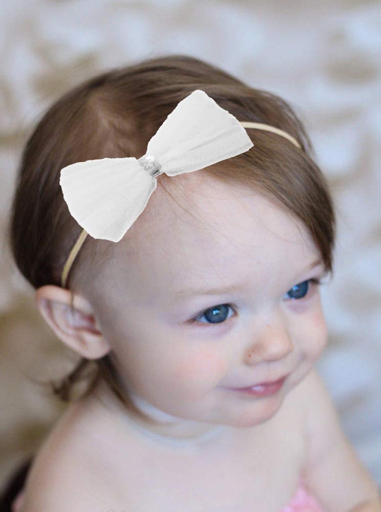 Flairs New York Baby Infant Christmas Holiday Floral Elastic Headbands - Soft Hair Bands for Newborn Girls, Toddlers & Kids - Perfect for Holiday Photos, Birthday Parties & Special Occasions