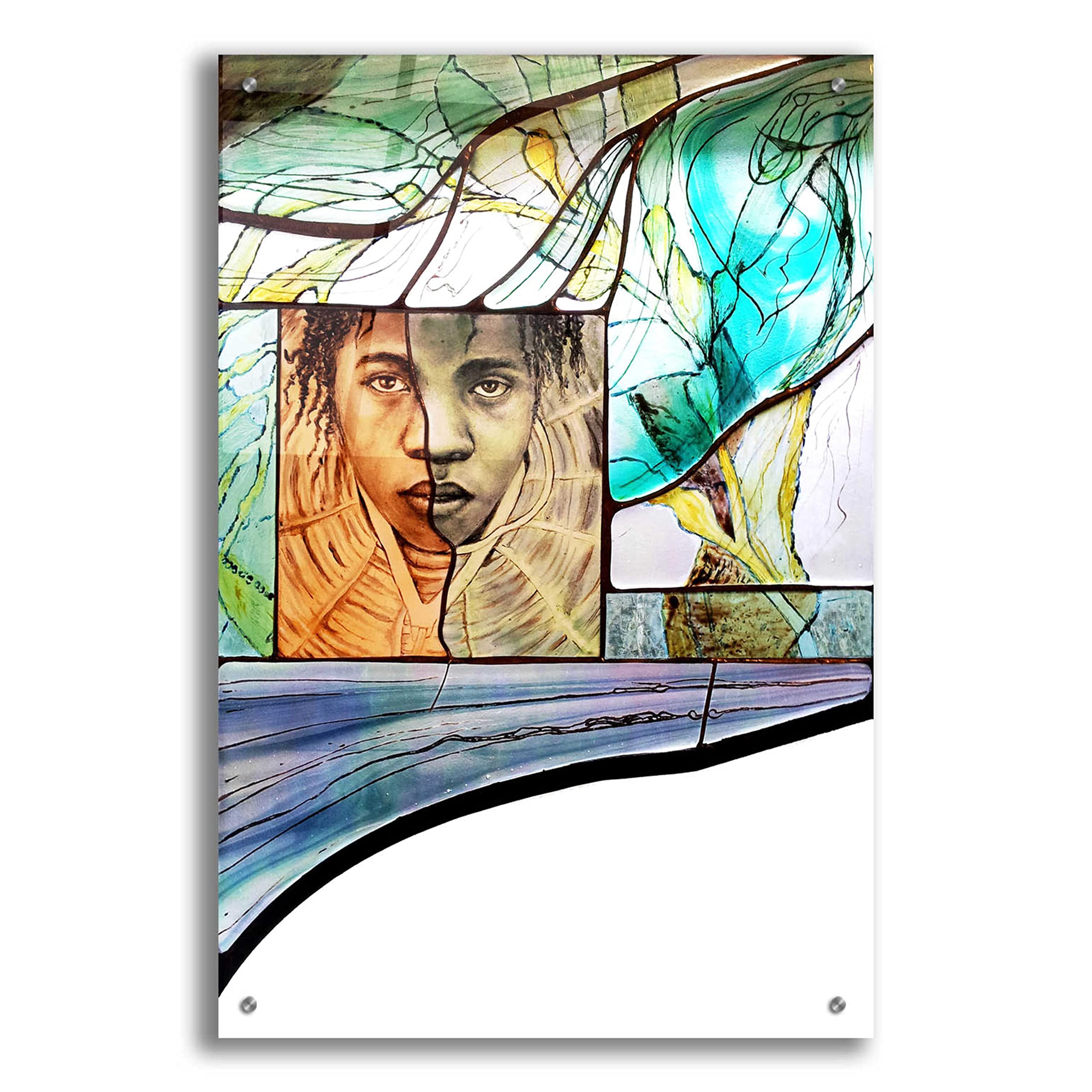 Voyage by Rita Shimelfarb - Modern Acrylic Glass Wall Art Painting 24x36 Inches - Perfect for Living Room, Bedroom & Office Decor