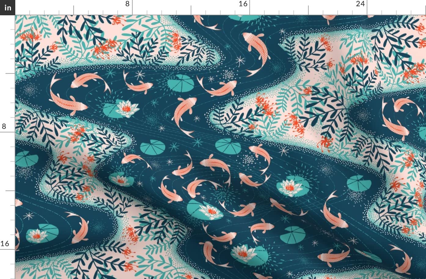 World Waterways Water Printed Fleece Fabric Fat Quarter - Soft & Cozy for Sewing Blankets, Loungewear, DIY No-Sew Projects | Perfect for Home Decor, Baby Clothes & Crafting