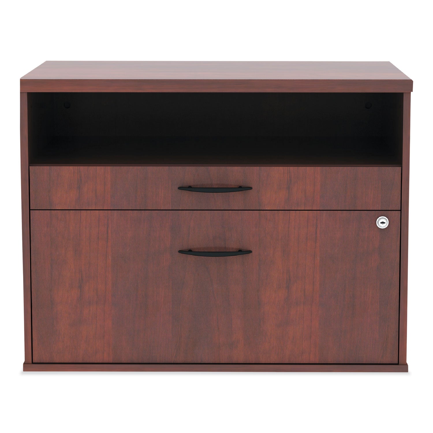 Alera Open Office Desk Series 2-Drawer Low File Cabinet - Cherry Finish, 29.5