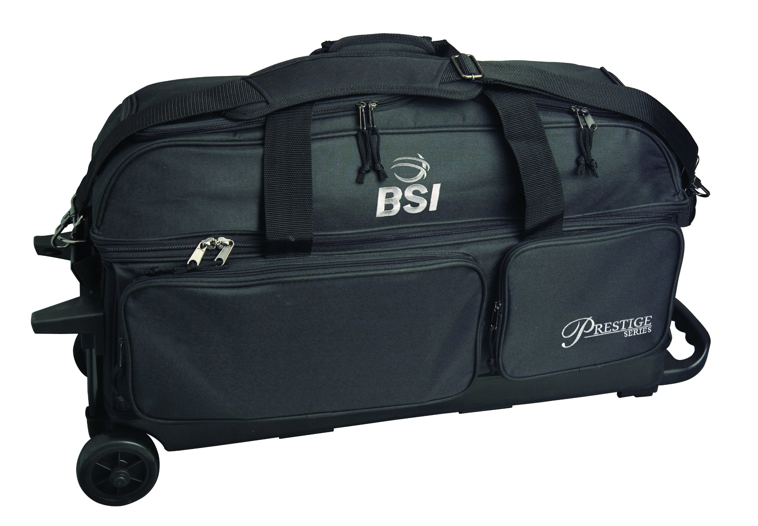BSI Prestige Series Triple Ball Roller Bag - Premium Bowling Ball Carrier with 3-Ball Capacity, Durable Wheels & Comfort Handle - Perfect for Tournaments, League Play & Practice Sessions