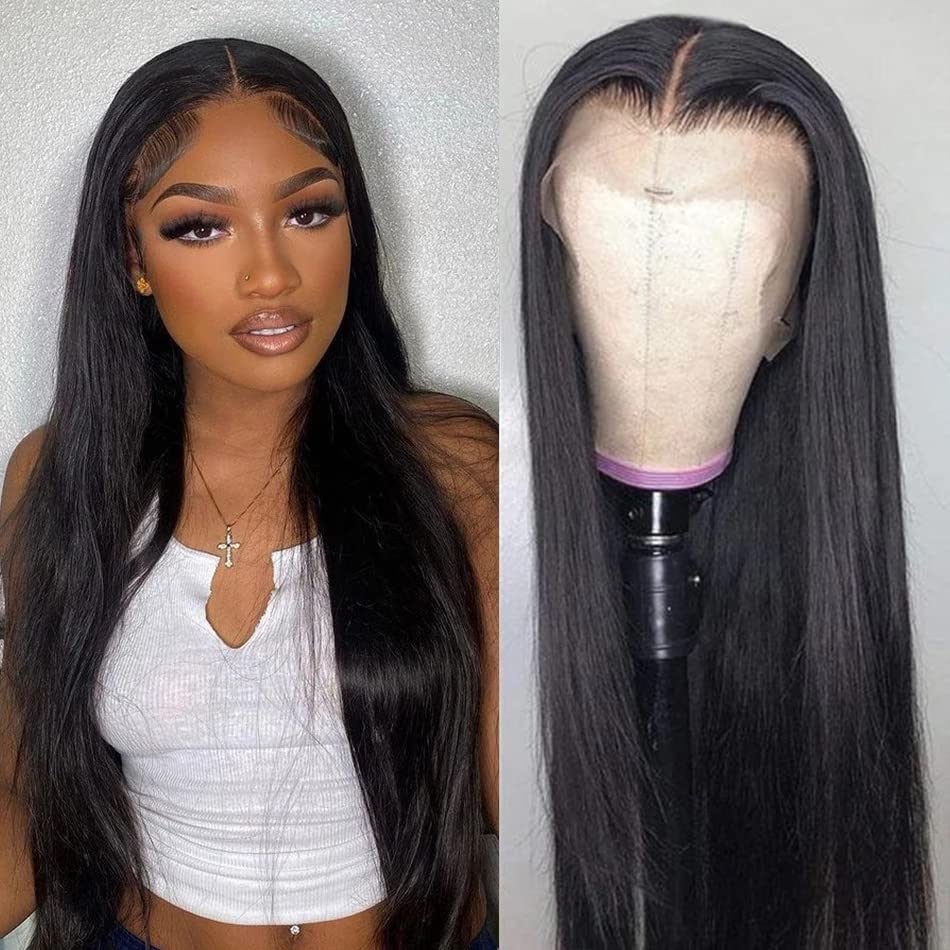 Asteria 13x4 HD Transparent Lace Front Wig - 150% Density Brazilian Virgin Human Hair with Baby Hair & Pre-Plucked Hairline | 18 Inch Straight Lace Wig for Black Women | Perfect for Daily Wear, Special Occasions & Protective Styling