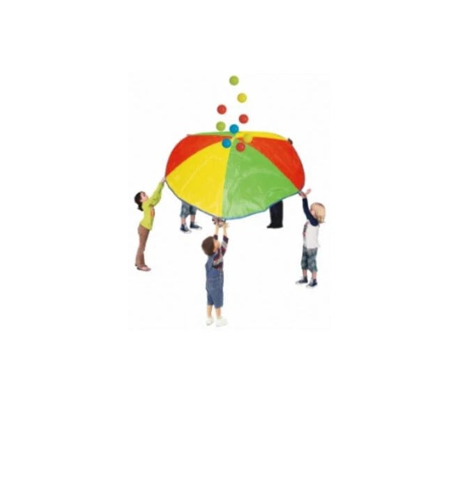 Colorful Playworld Rainbow Parachute for Kids - Outdoor Games, Team Activities, and Gym Class Fun