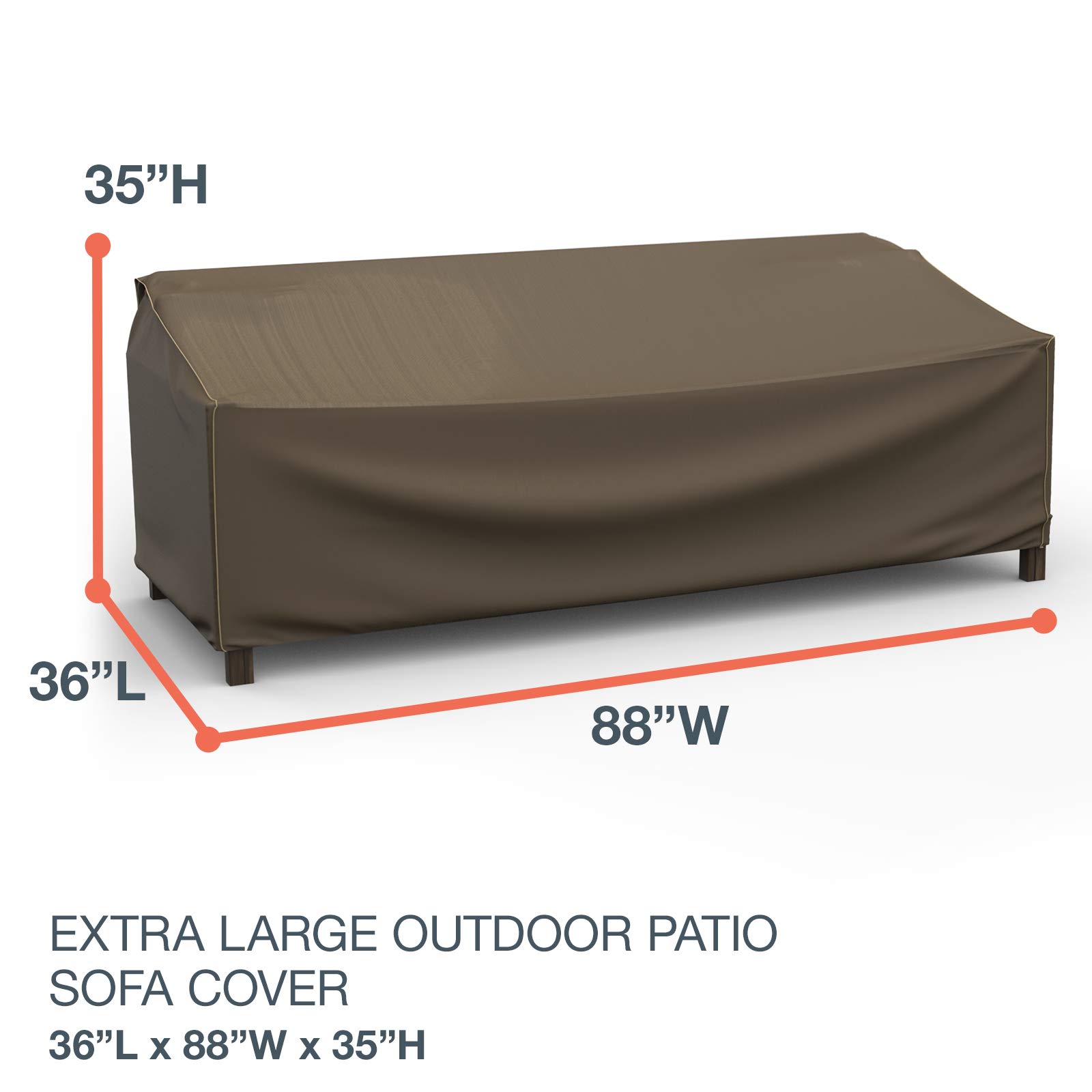Premium StormBlock Hillside Patio Sofa Cover - Waterproof Outdoor Furniture Protector, Extra-Large Black & Tan Weave - Perfect for Patios, Decks & Backyard Furniture