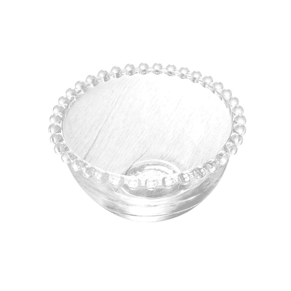 Sizikato Clear Glass Dessert Bowl with Beaded Rim - Perfect for Fruit Salads, Ice Cream, Yogurt & Party Serving - Elegant Tableware for Dining & Entertaining