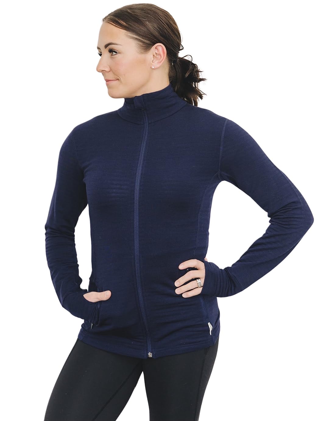 Woolino Merino Wool Fleece Jacket for Women - Lightweight Full Zip Fleece Jacket with Zippered Pockets - Year Round Comfort for Outdoor Activities, Hiking & Travel