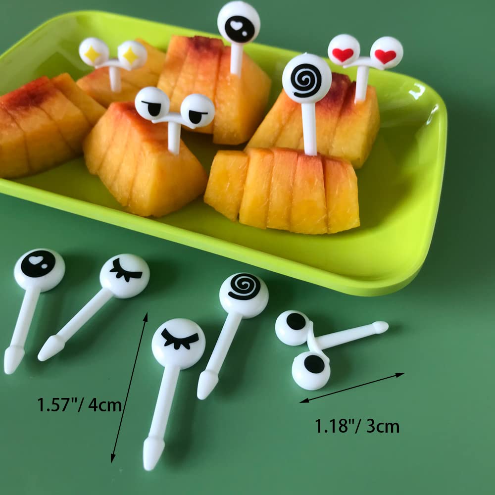20-Piece Bento Box Fruit Picks Set - Cute Animal Eye Toothpicks for Kids Lunchbox, Sandwiches, Fruit, Melon Balls - Fun Food Decorations for School Lunches, Parties & Picnics