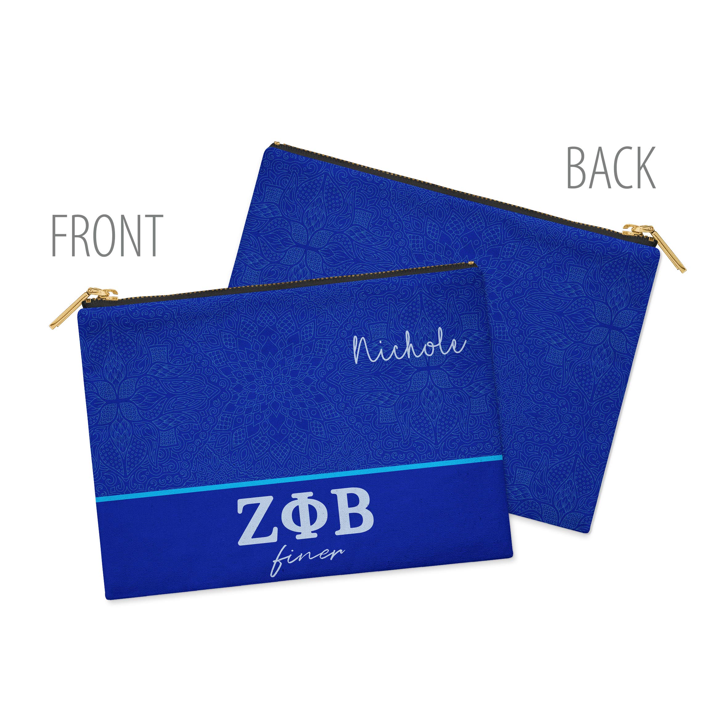 Zeta Phi Beta Sorority Cosmetic Bag - Official Greek Makeup Pouch & Travel Organizer for College Sisters, Sorority Events & Sisterhood Gifts | BBGreek Licensed Collection