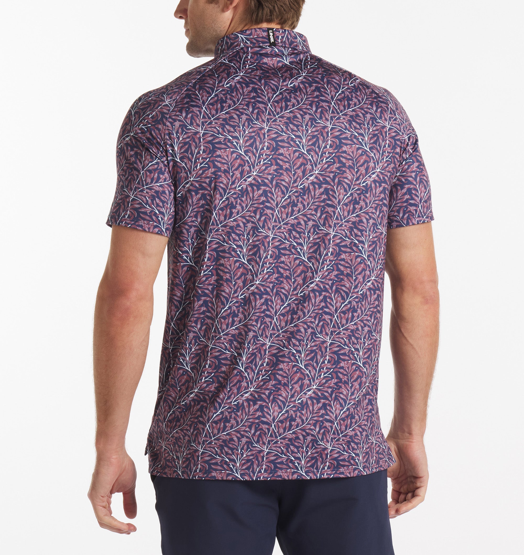 UNRL Men's Botanical Print Polo Shirt - Short Sleeve Casual Button Down Shirt for Golf, Summer & Outdoor Activities