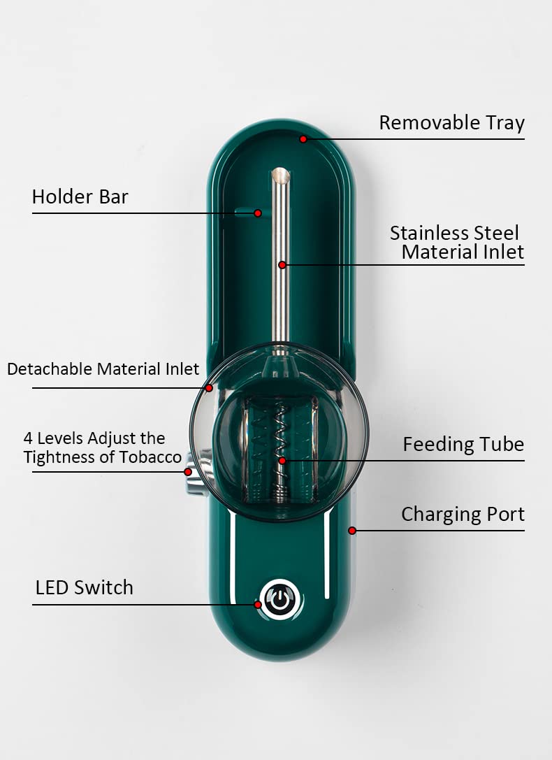 Electric Cigarette Rolling Machine - Automatic Tobacco Injector for Regular & King Size 8mm Tubes | Portable Cigarette Maker (Blue) | Perfect for Home Use, Travel & DIY Cigarettes