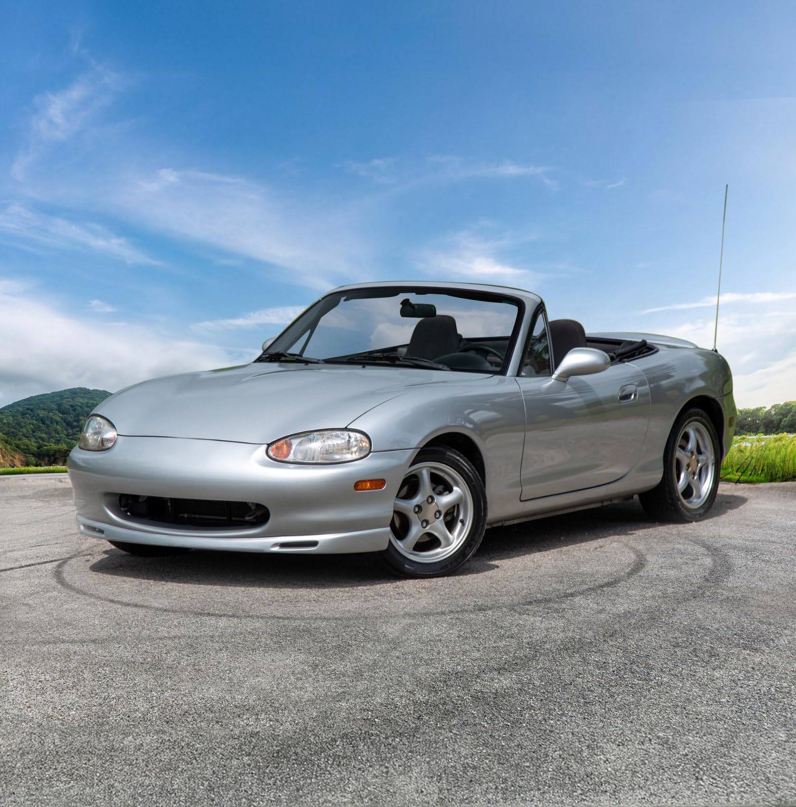 IKON MOTORSPORTS Black PU Front Bumper Lip Spoiler for 1999-2000 Mazda Miata - Factory Style Under Chin Finisher | Enhances Aerodynamics & Sporty Look for Street or Track Racing