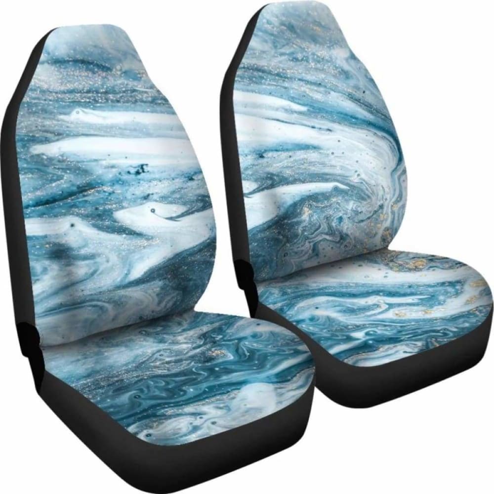 Premium Blue Marble Pattern Car Seat Covers - Universal Fit for Cars, Trucks & SUVs - Waterproof & Anti-Slip Protection - Perfect for Daily Commute, Road Trips & Outdoor Adventures