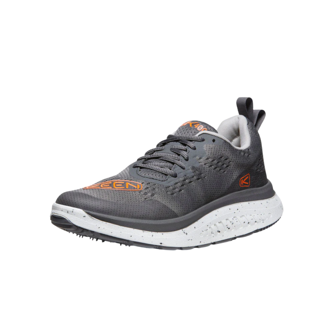 Men's WK400 Running Shoes - Steel Grey/Scarlet Ibis - Regular Width - Lightweight Cushioned Sneakers for Jogging, Gym Workouts & Daily Wear