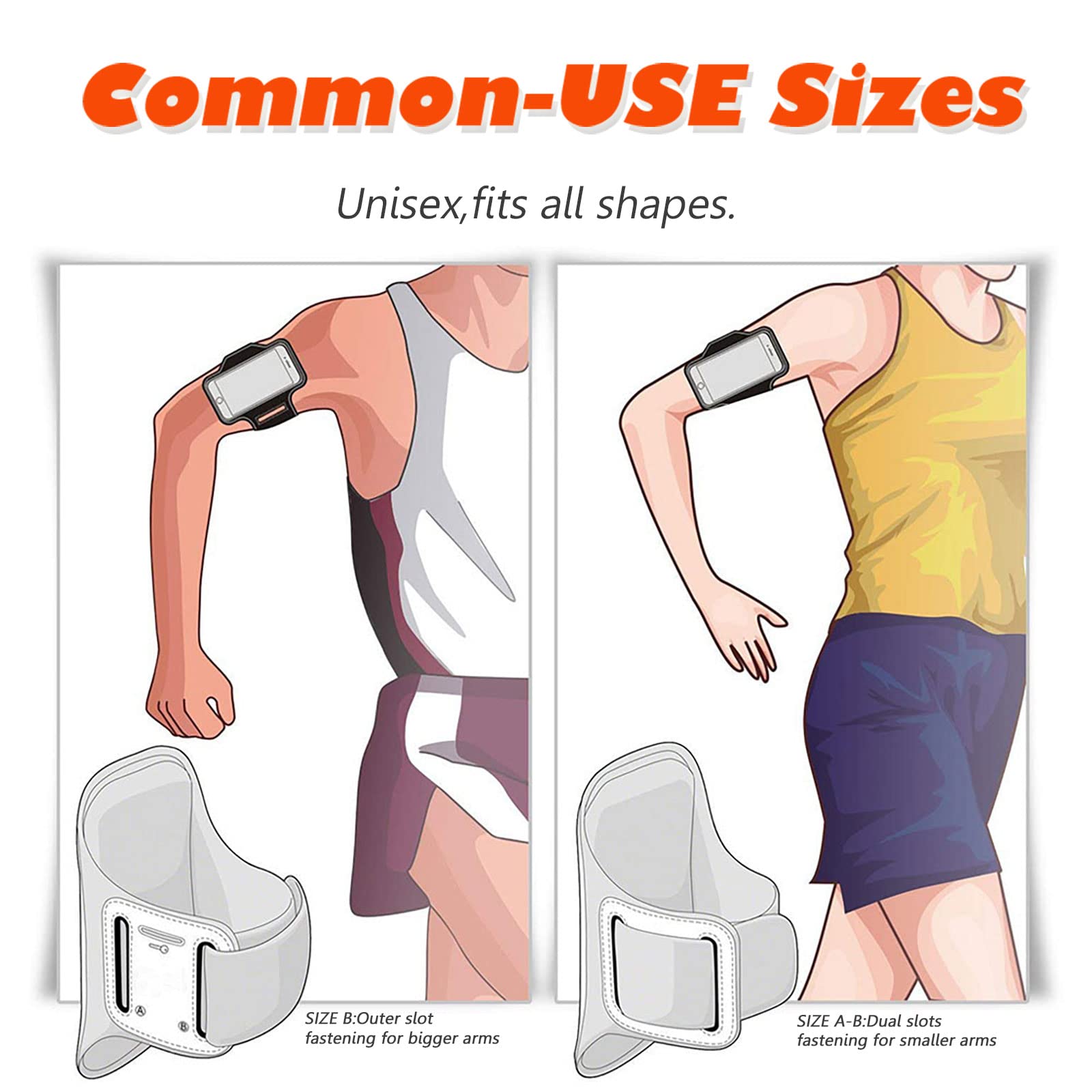Running Armband Phone Holder for iPhone 15 14 13 12 11 Pro Max XR XS SE & Samsung Galaxy - Adjustable Sports Arm Band for Women Men Kids - Perfect for Gym Workouts, Jogging, Cycling & Outdoor Activities