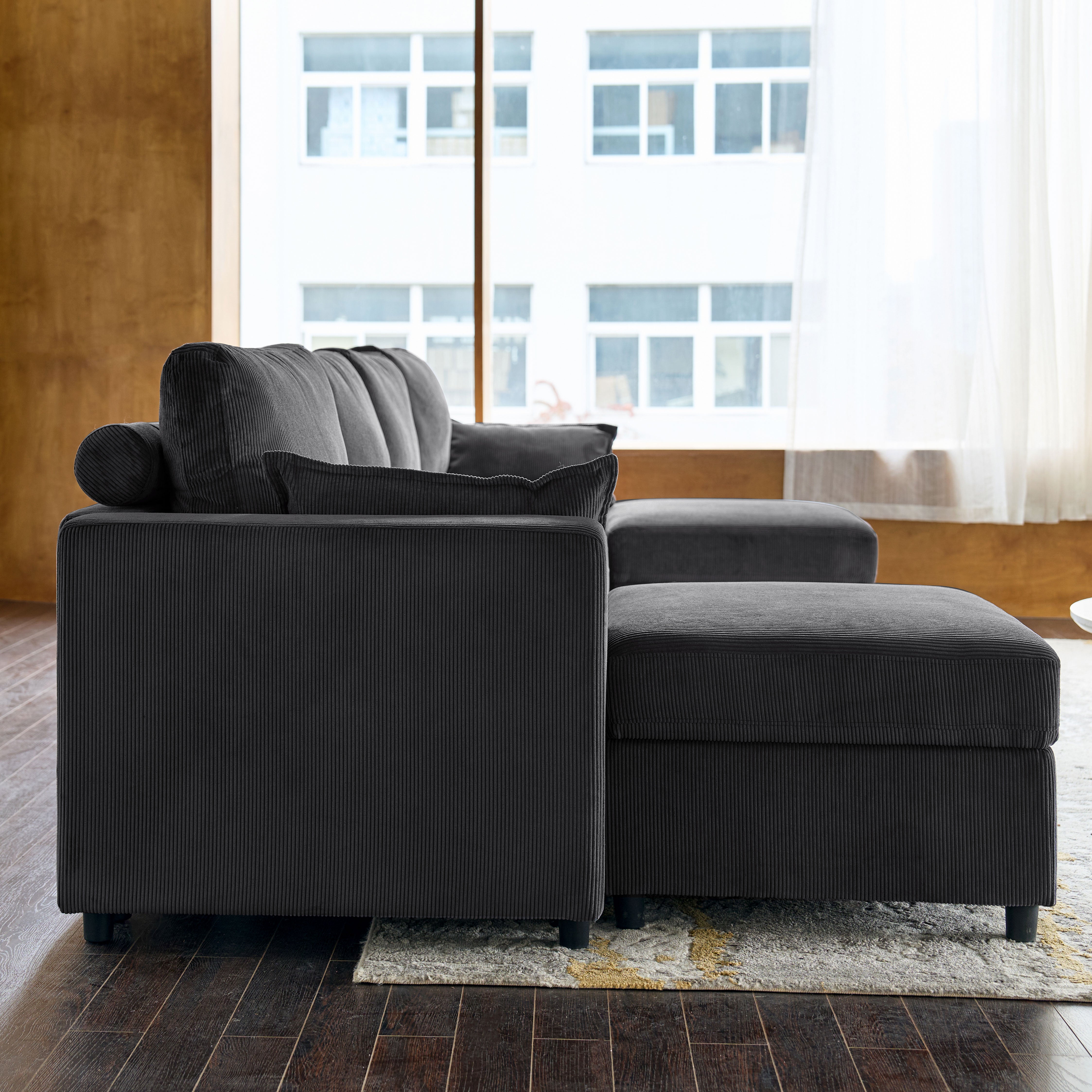 Amando Soft Storage Sectional Sofa - Modern L-Shaped Couch with Hidden Storage | Perfect for Small Spaces, Living Room & Apartment | Comfortable & Stylish Home Furniture