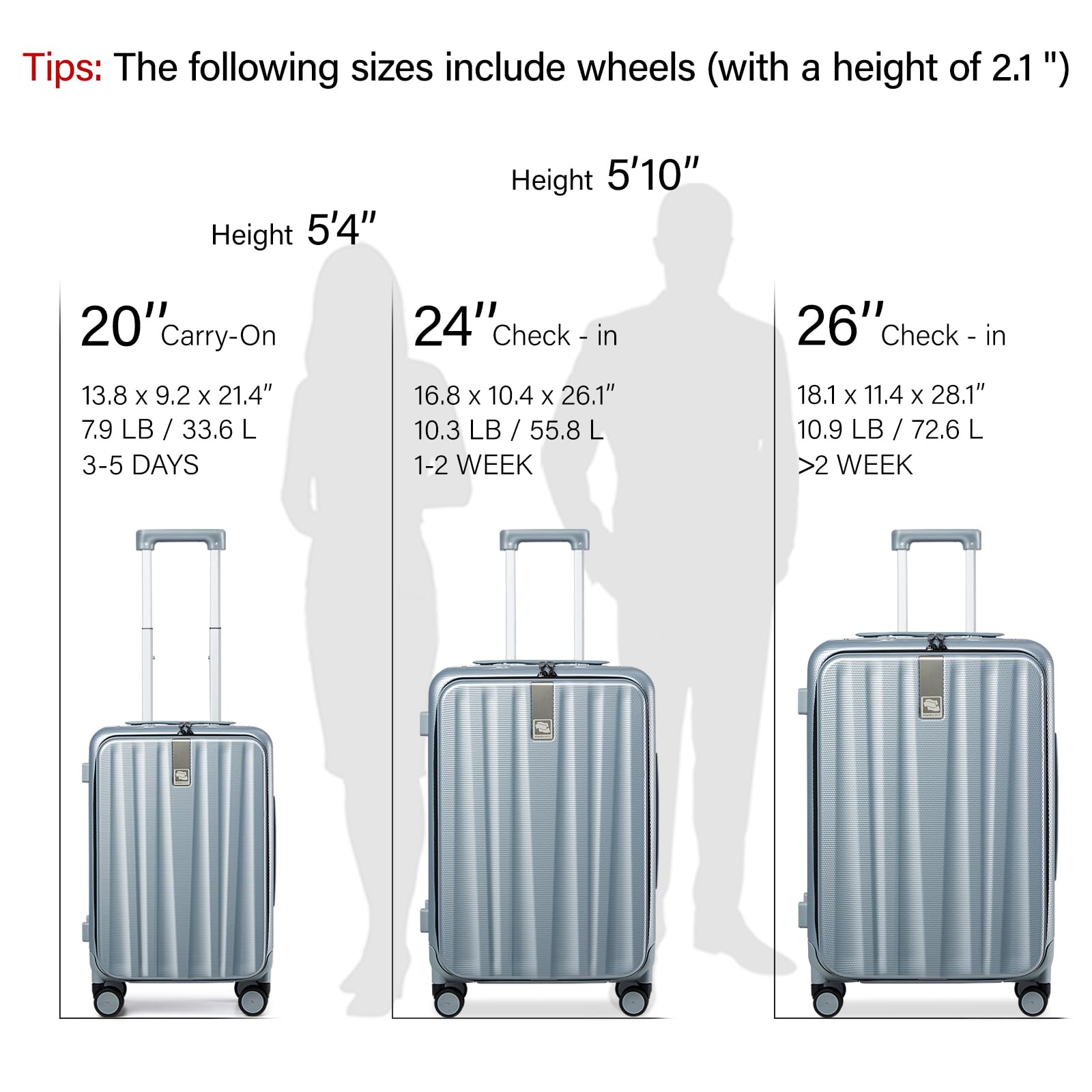 Hanke 24 Inch Spinner Luggage - Lightweight PC Hard Shell Suitcase with Aluminum Frame, Top Open Design & 360° Wheels for Men & Women (Grey) | Perfect for Air Travel, Business Trips & Vacation Packing