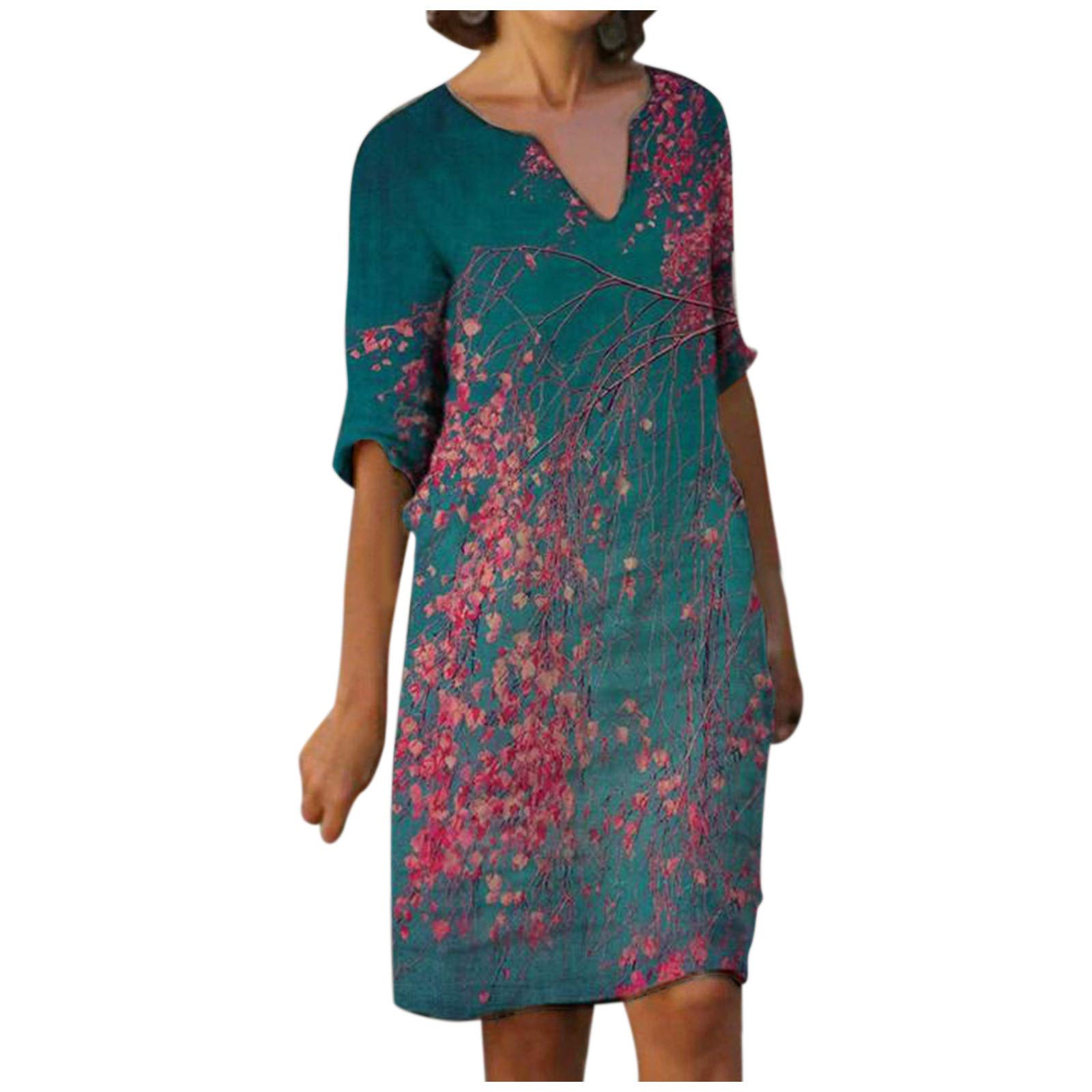 Masbird Women's Sleeveless Floral Print A-Line Mini Dress - Summer Casual Cocktail Party Dress for Women | Perfect for Beach Vacations, Date Nights & Garden Parties