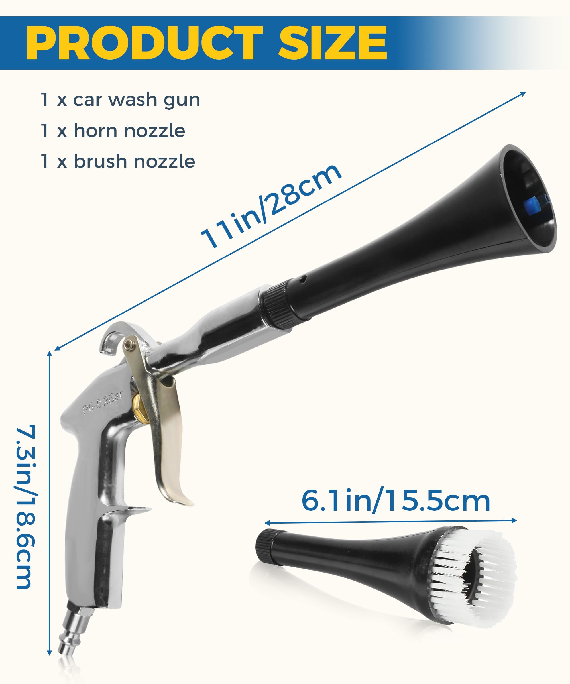 **Ultra Air Blaster - High Pressure Air Blow Gun with 2 Nozzles for Car Cleaning, Upholstery & Interior Detailing | Perfect for Car Accessories, Carpets & Seats**