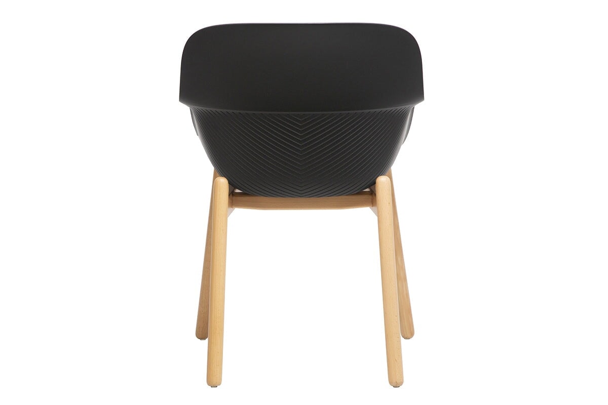 Tommy Tub Plastic Chair with Wooden Leg - Lightweight Outdoor Seating for Patio, Garden, and Poolside Relaxation