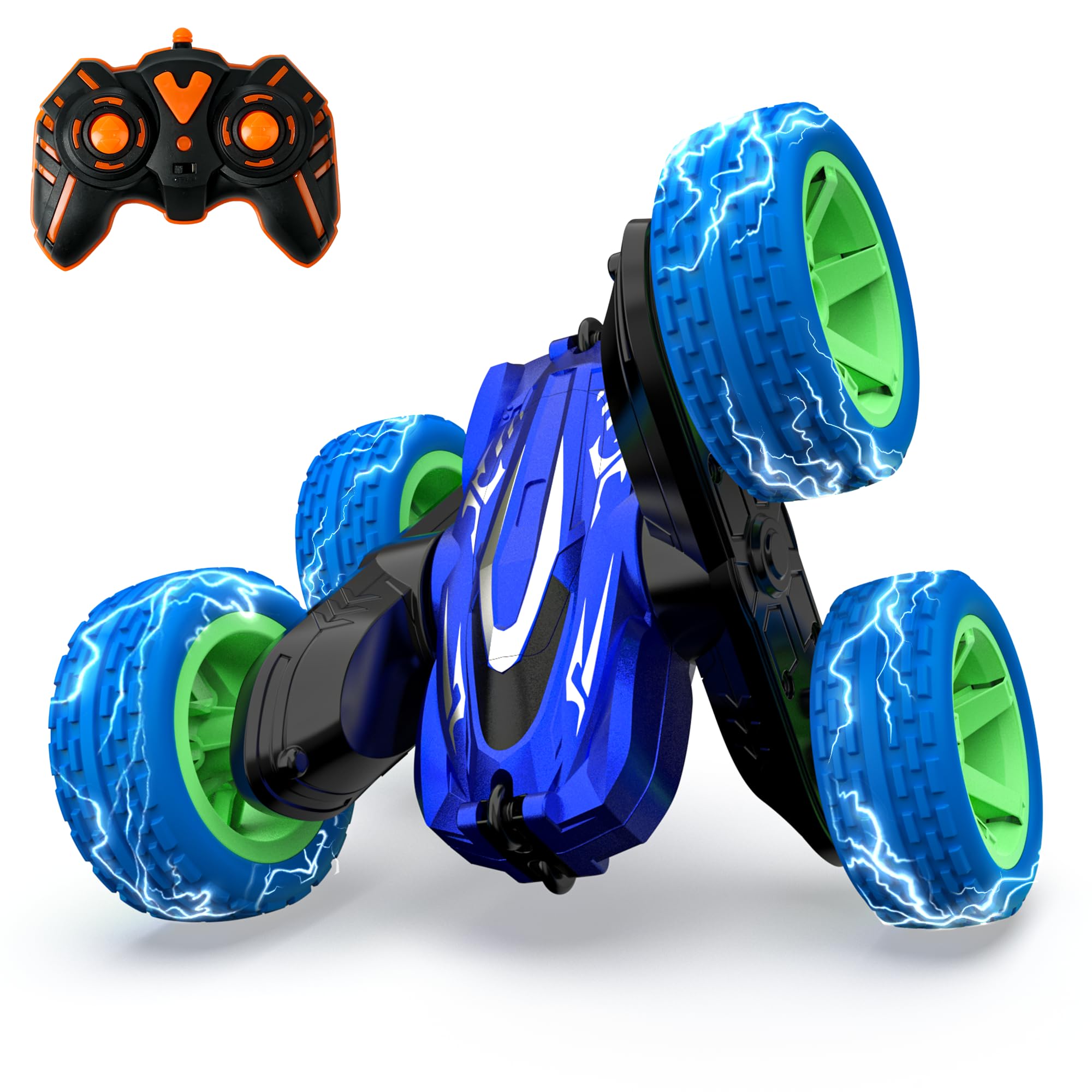 2.4Ghz Remote Control Car with LED Lights - RC Stunt Car Toy for Kids Ages 3-8, Durable Off-Road Vehicle for Boys & Girls, Perfect Christmas Birthday Gift for Indoor & Outdoor Play