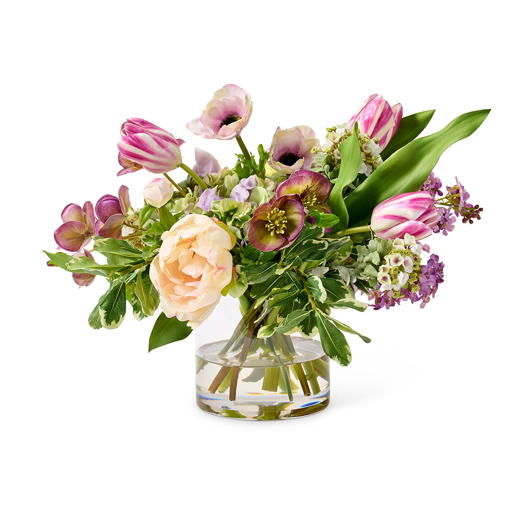 Kentfield Lavender, Hellebores & Tulips - Premium Floral Arrangement for Home Decor, Wedding Bouquets & Gift Giving
