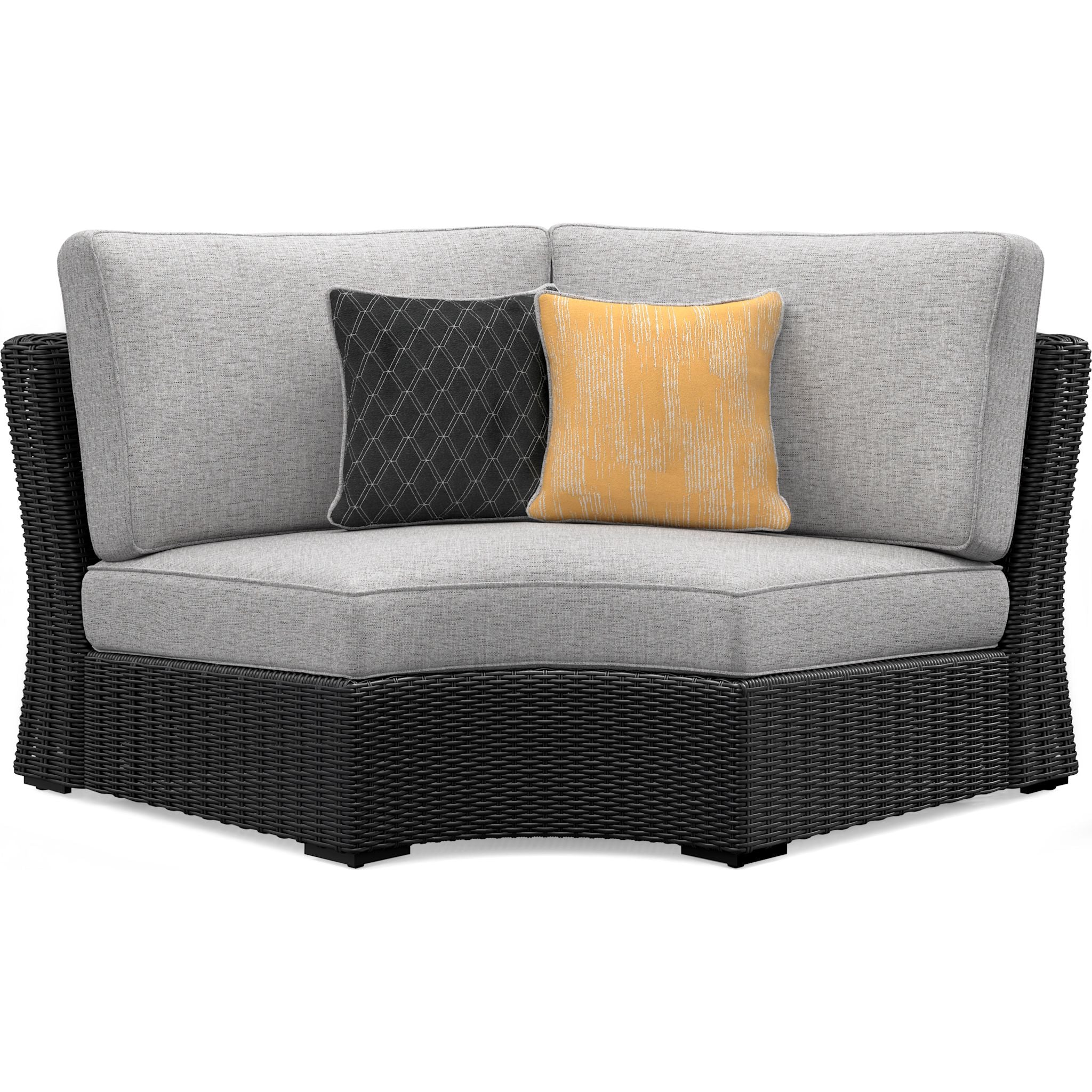 Beachcroft Outdoor Corner Chair with Cushion - Waterproof Patio Furniture Set for Poolside, Garden & Backyard Relaxation - Black/Light Gray
