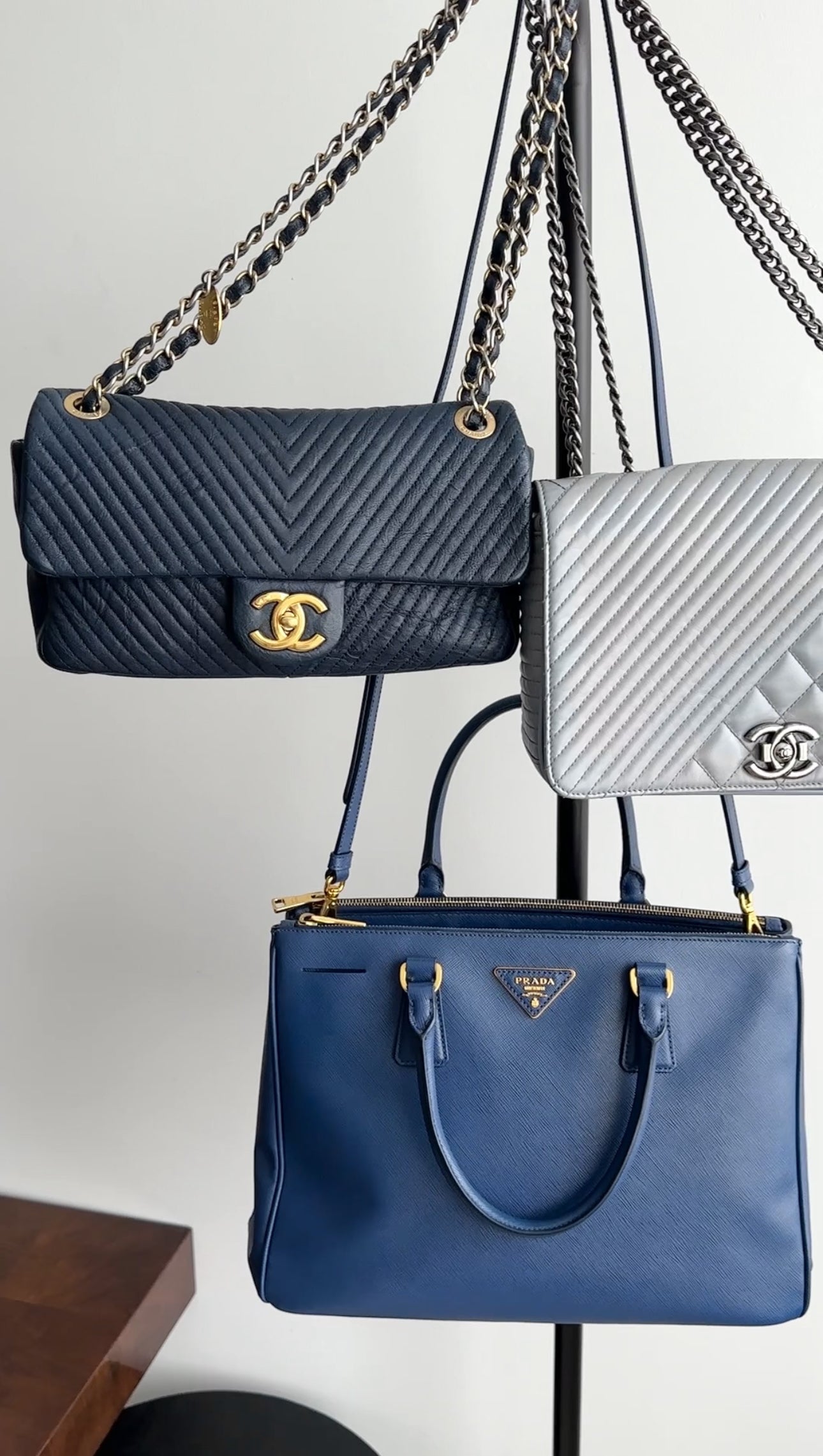 Chanel Chevron Quilted Small Flap Bag in Navy Blue - Luxury Crossbody Purse for Women, Perfect for Date Night & Evening Events