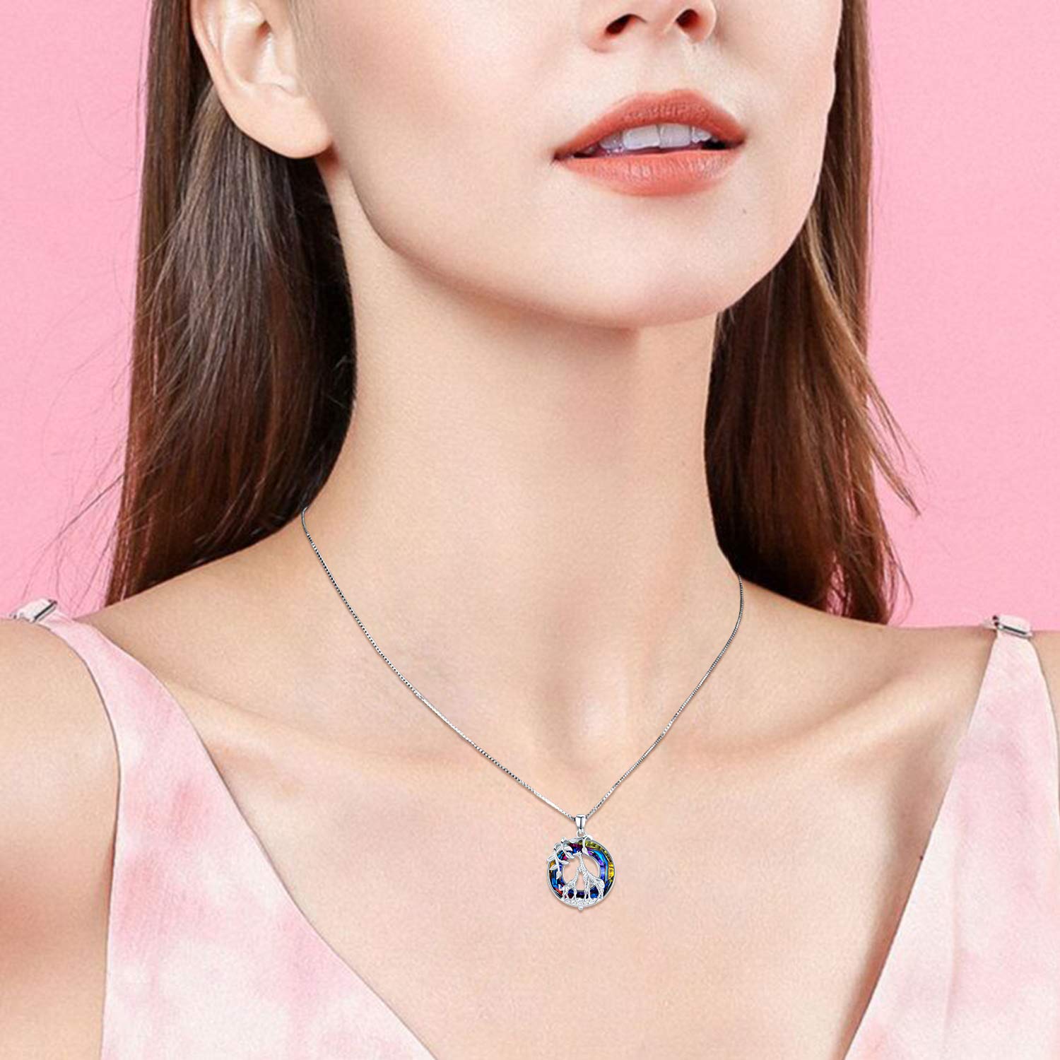 925 Sterling Silver Origami Giraffe Pendant Necklace - Elegant Animal Jewelry Gift for Women, Girlfriend Birthday & Mother's Day - Perfect for Casual Wear, Date Nights & Special Occasions