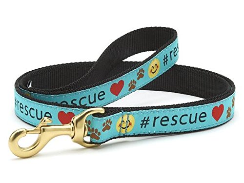 Up Country Rescue Dog Leash - 6 Foot Narrow Nylon Leash for Medium & Large Dogs | Durable Reflective Padded Handle for Walking, Training & Outdoor Adventures