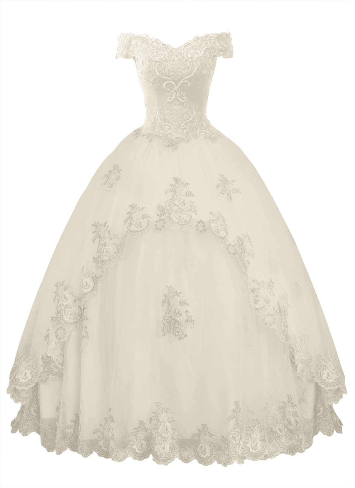 Elegant Off-the-Shoulder Lace Prom Dress Ball Gown for Quinceanera, Formal Evening Gowns, Long Prom Dresses for Homecoming, Wedding, and Special Occasions