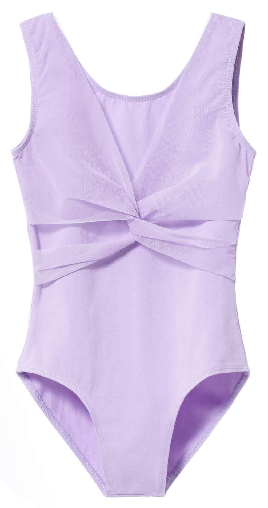 MDNMD Girls' Dance Leotard - Sleeveless Ballet & Gymnastics Tank Top with Mesh Cross Front Design - Perfect for Ballet Class, Gymnastics Practice, Dance Recitals & Performance Costumes