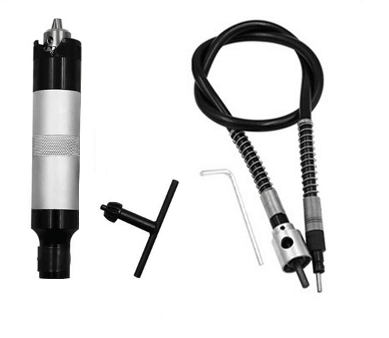 0.3-4mm Flexible Drill Shaft Adapter for Rotary Tools - Rubber Flex Extension Cable Chuck with Wrench - Compatible with Grinders & Polishers - Perfect for DIY, Jewelry Making & Metalworking (Black)