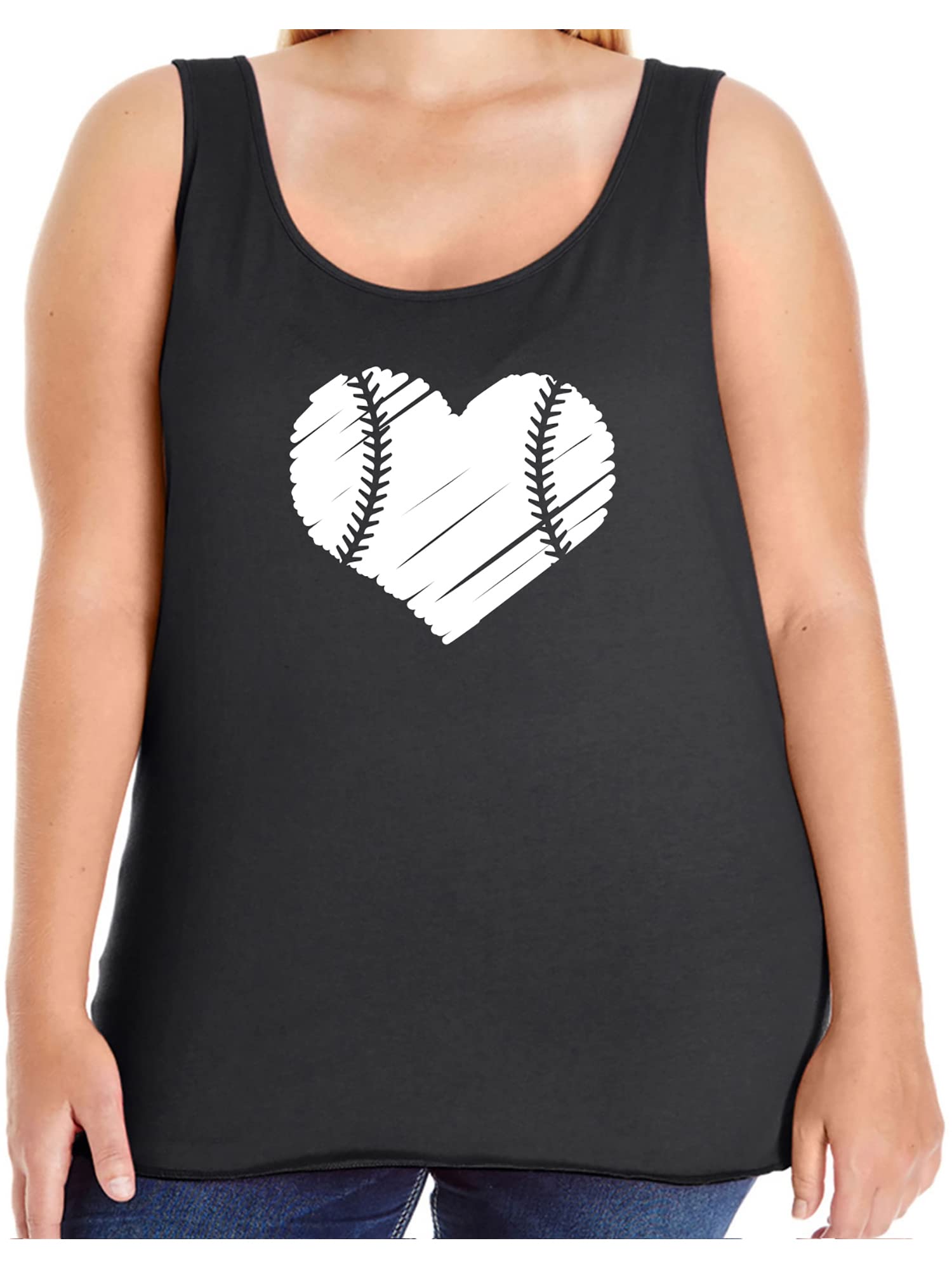 ZeroGravitee Women's Baseball Heart Tank Top - Soft & Comfortable Athletic Wear for Gym, Running & Casual Outfits
