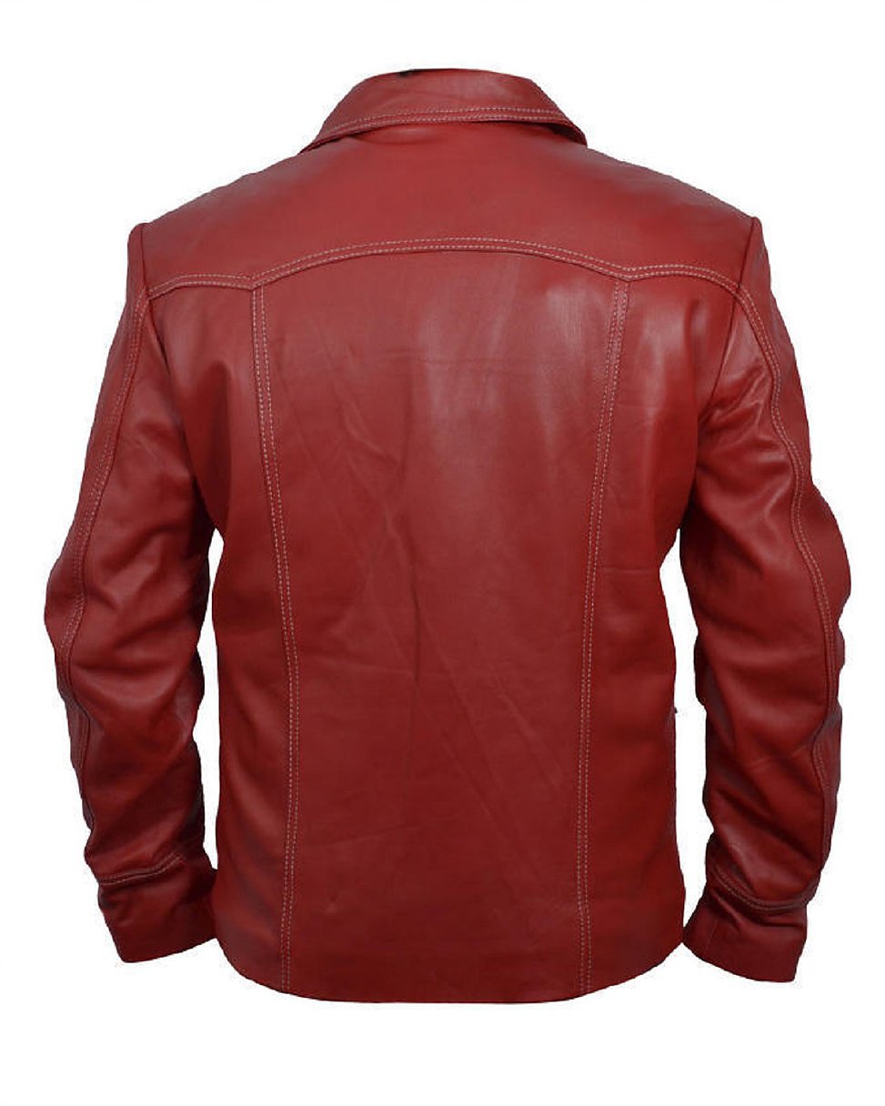 Bestzo Men's Red Leather Jacket - Stylish Biker Coat for Men | Perfect for Motorcycle Riding, Night Out & Club Wear