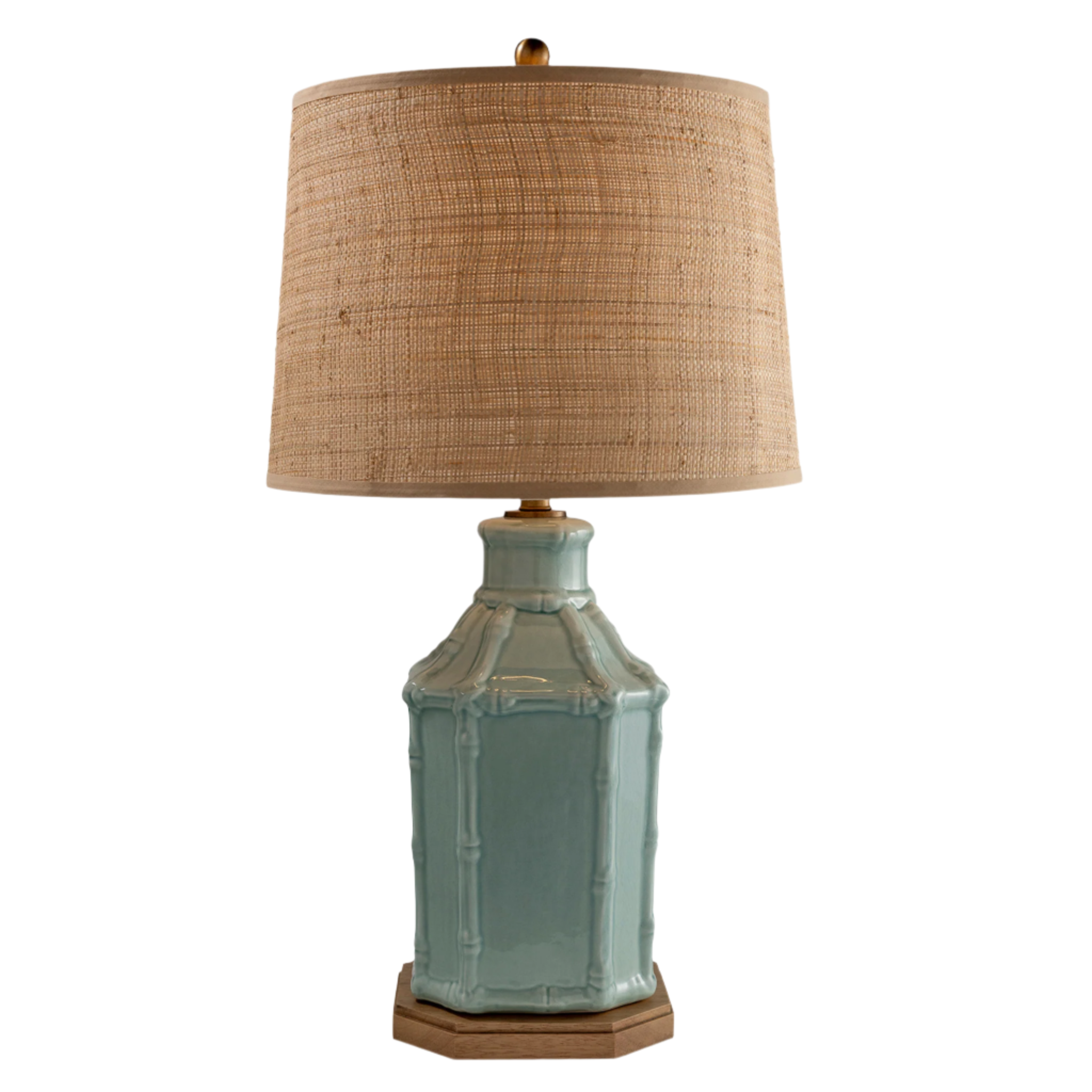 Amelia Celadon Green Ceramic Table Lamp - Vintage Style Bedside Lighting for Bedroom, Living Room & Office Decor