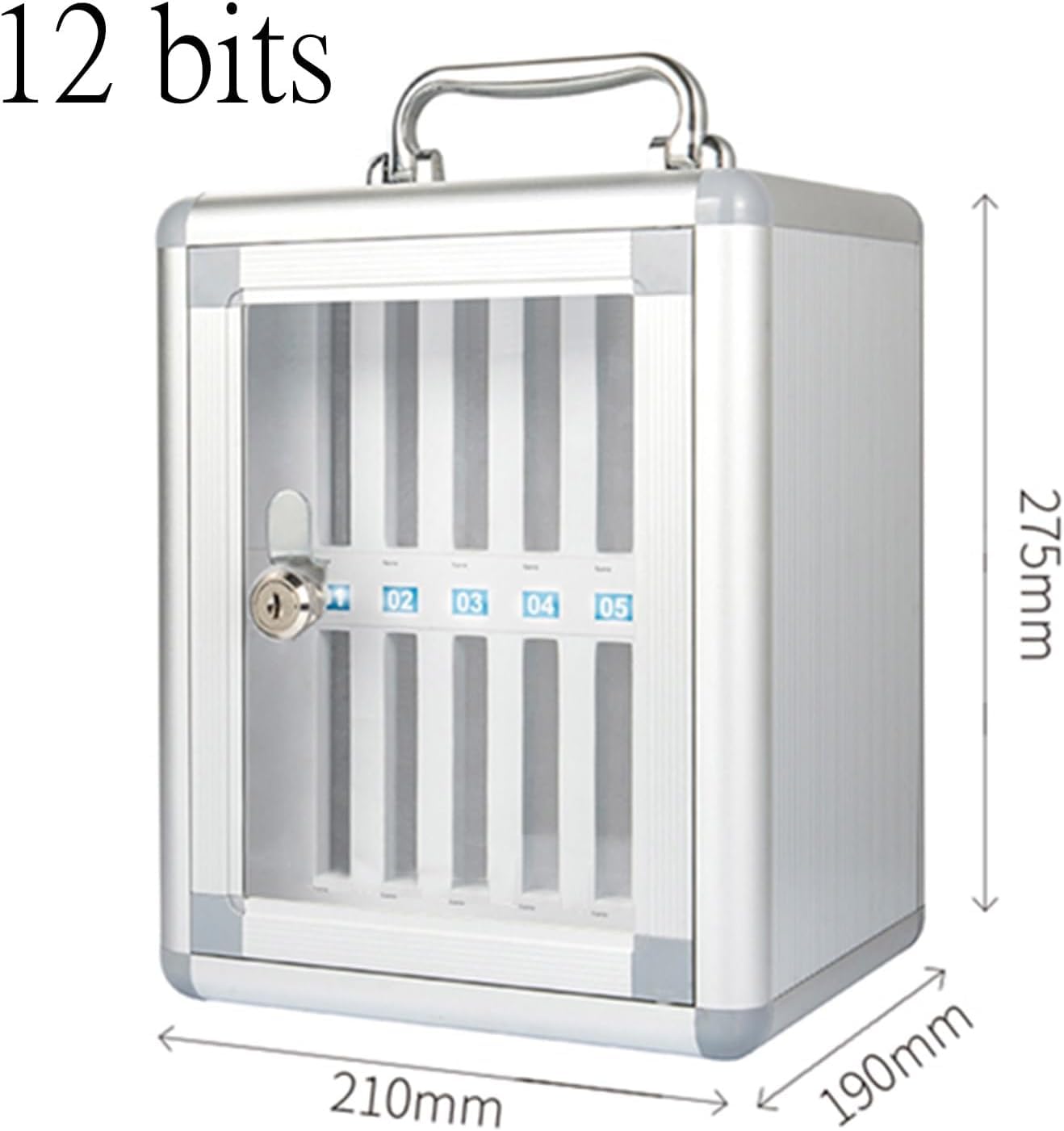 12-Slot Lockable Wall Mount Phone Storage Cabinet - Aluminum Alloy Mobile Device Locker for Schools & Offices | Secure Smartphone Charging Station with Key Lock | Ideal for Classroom, Retail & Workplace Organization