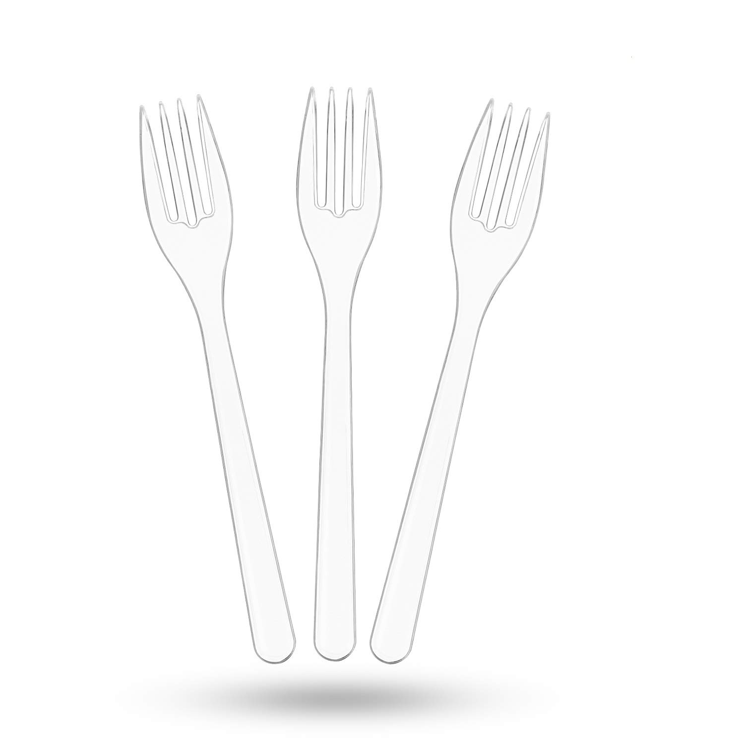 66 Sets Heavyweight Clear Disposable Plastic Forks Bulk - Premium Party Cutlery for Weddings, Picnics, BBQs & Catering Events