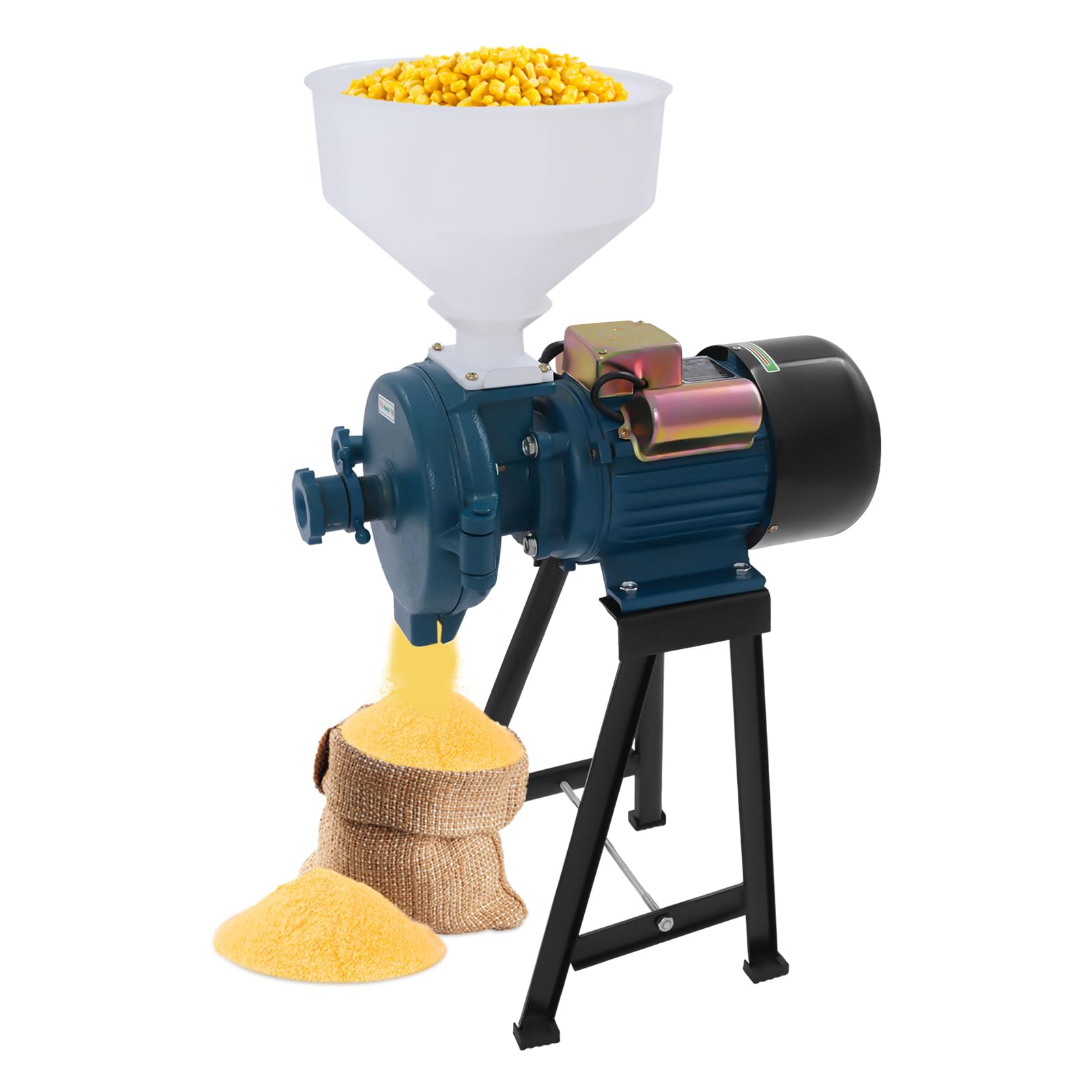 2200W Commercial Electric Grain Mill Grinder - Adjustable Stainless Steel Dry Grinder for Corn, Coffee, Wheat, Herbs, Pepper, Seeds, Beans & Flour | Perfect for Home Kitchens, Bakeries & Coffee Shops