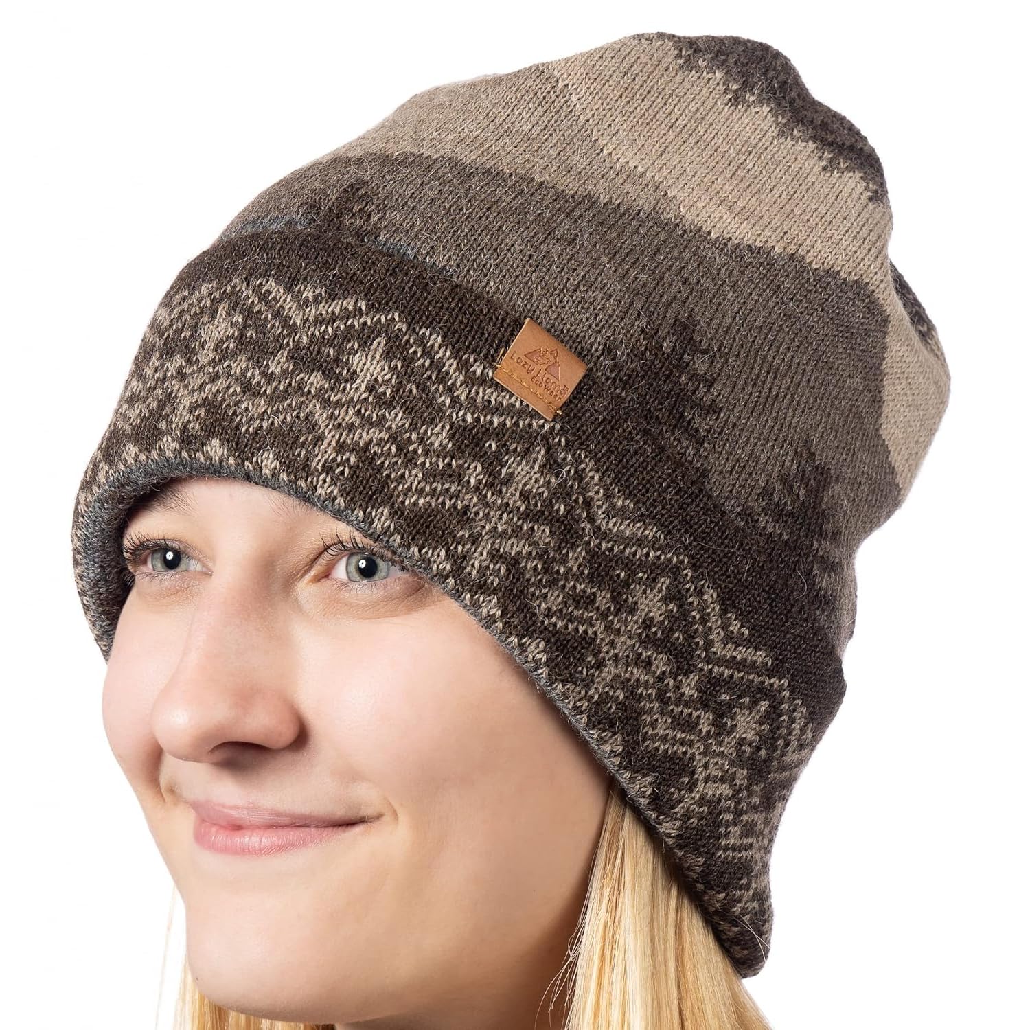 Soft Baby Alpaca Wool Winter Hat - Unisex Warm Knitted Beanie & Neck Warmer for Men & Women | Cozy Winter Accessory for Skiing, Hiking & Outdoor Activities