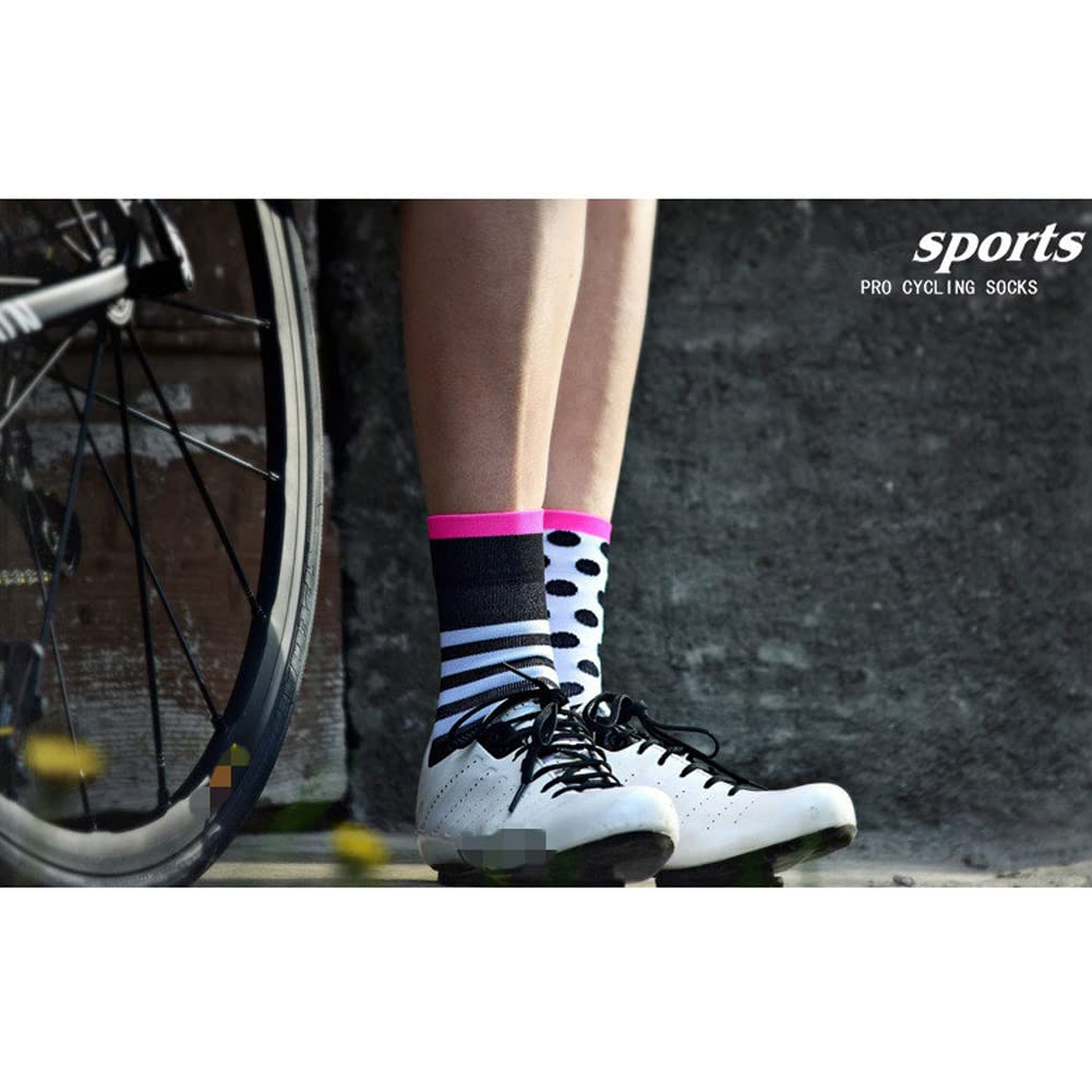 Cycling Socks for Men & Women - Breathable Bike Riding Socks for MTB, BMX, XC Sports - Athletic Ankle Socks in Black, Pink, Blue, Green & Orange - Perfect for Road Cycling, Mountain Biking & Indoor Training