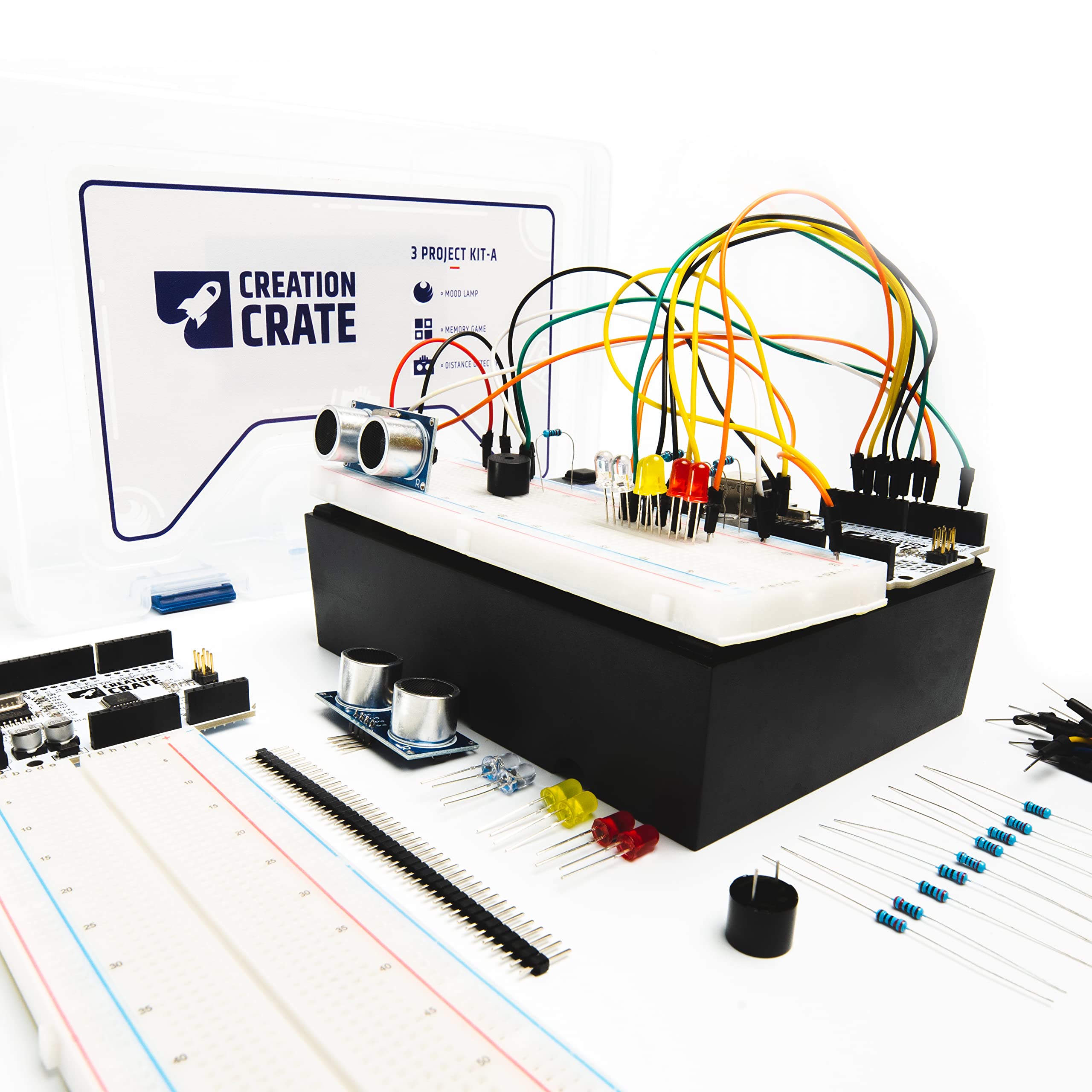 Creation Crate STEM Coding Kit for Kids & Teens - 3 Electronics Projects with 118 Lessons | Learn C++ Programming, Circuits & Computer Tech | Includes Online Classroom & Video Tutorials | Perfect for Homeschool STEM Education & After-School Coding Activities