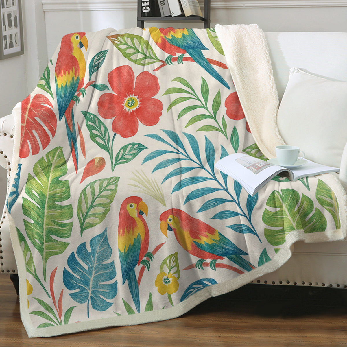 Classic Tropical Bedspread Blanket - Lightweight Summer Throw for Beach, Pool & Outdoor Use - Breathable Cotton Bed Cover for Hot Weather