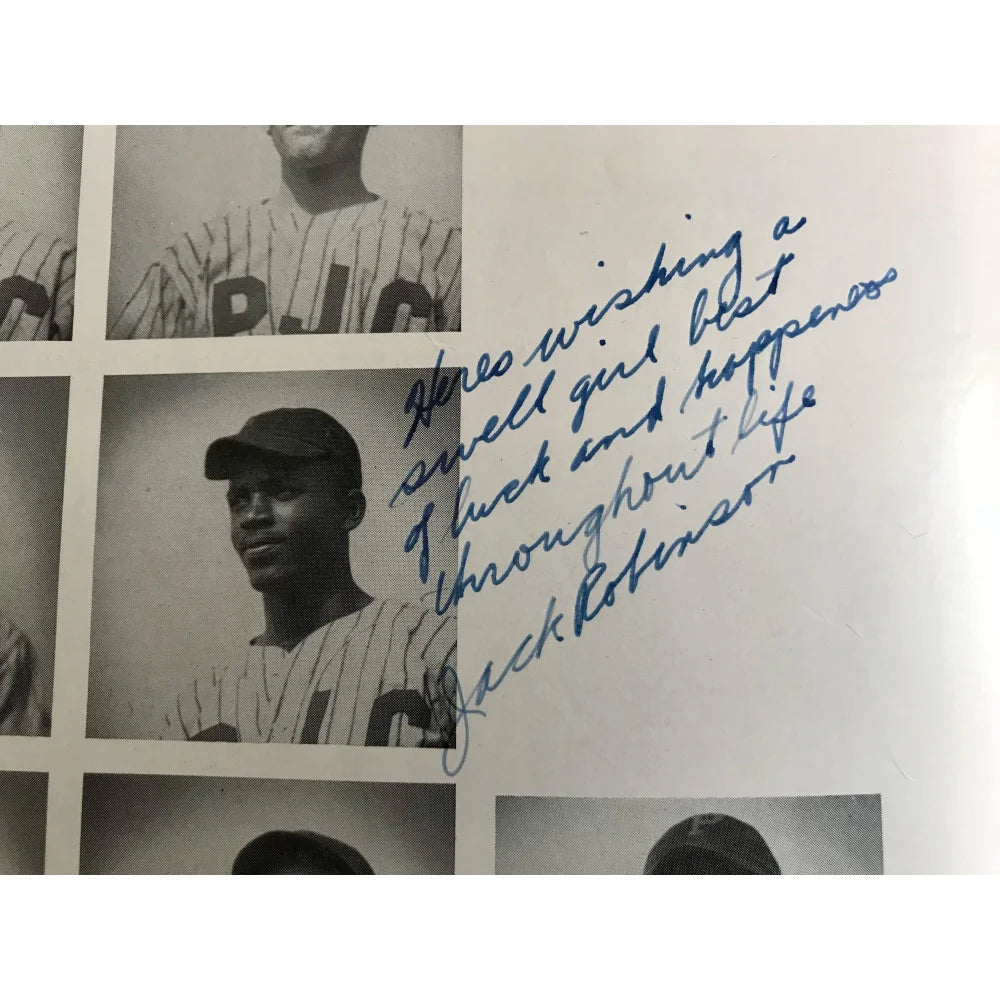 Authentic Jackie Robinson Signed 1938 Pasadena JC Yearbook with JSA COA - Rare Pre-Dodgers Baseball Memorabilia for Collectors & Sports Fans - Perfect for Display in Home, Office or Sports Memorabilia Collections